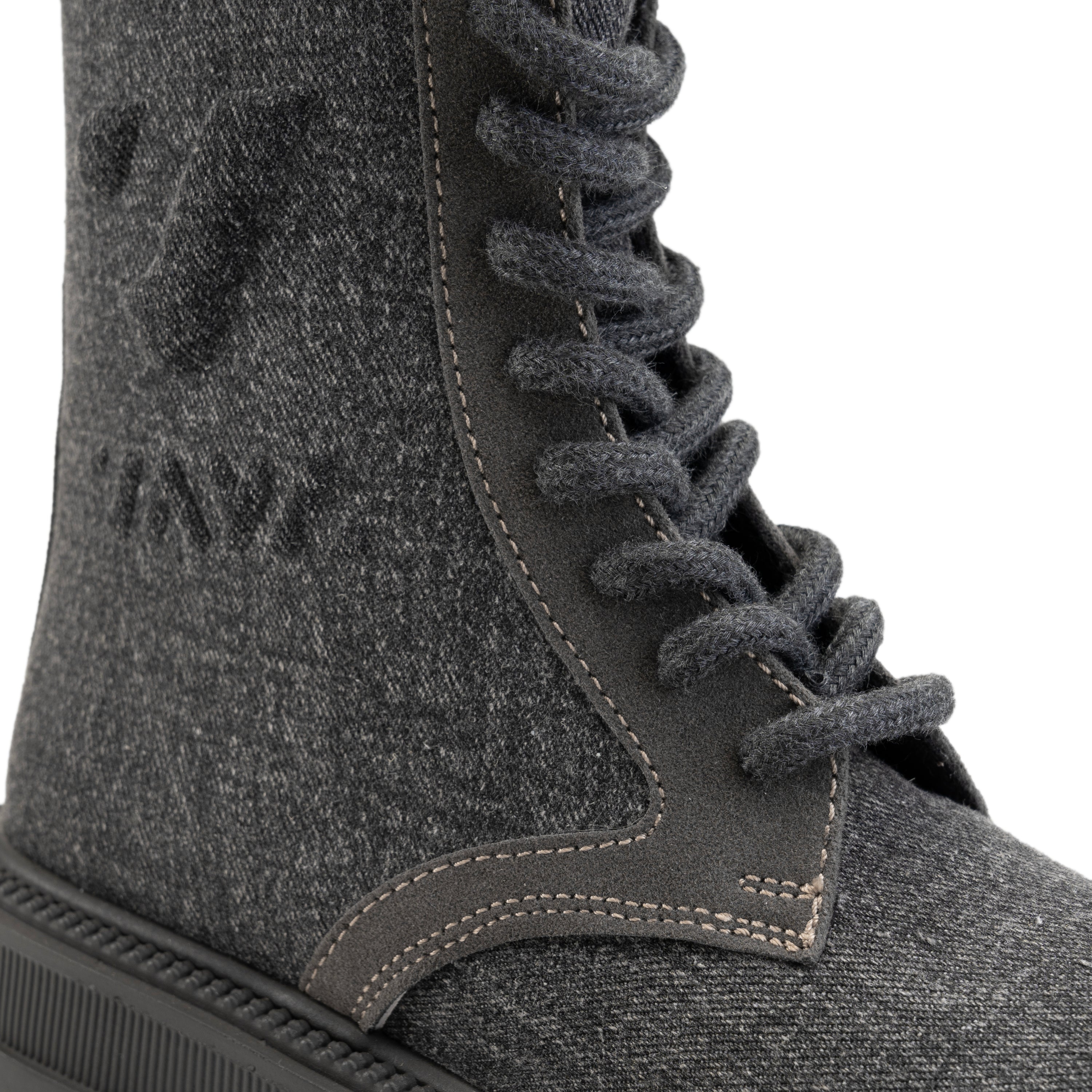 VAYA Edition Denim Like Lace Up Boots - Black