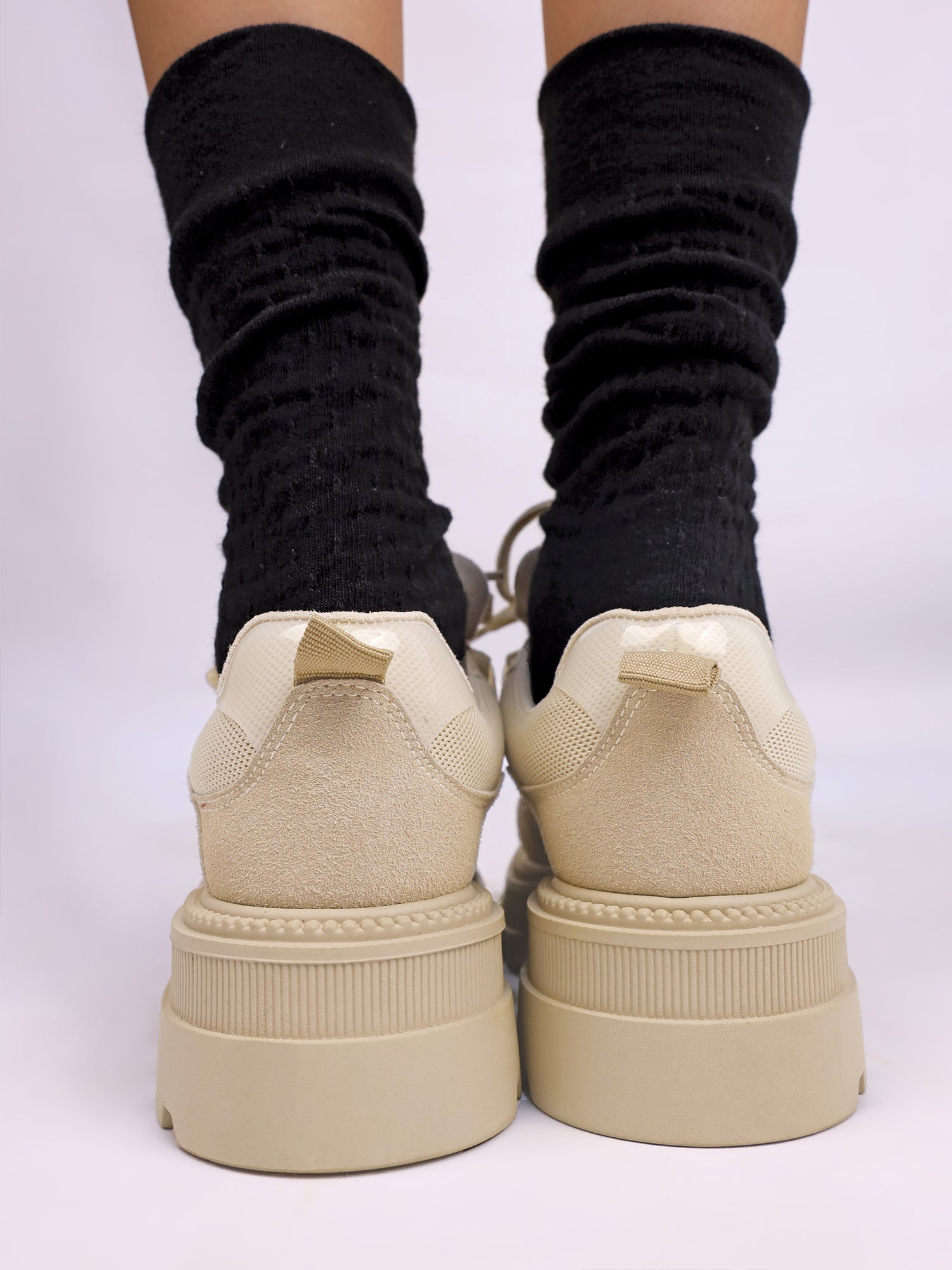 Sneaker Shaped Casual Loafers - Sandy Beige