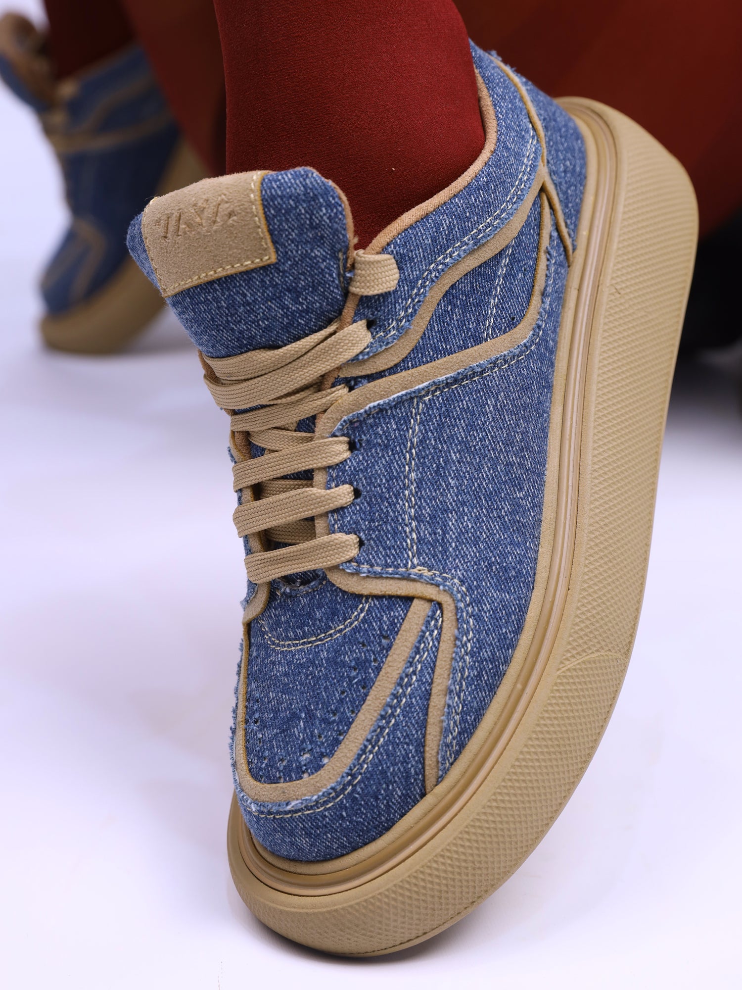 Avant-Garde Statement Sneaker - Jeans