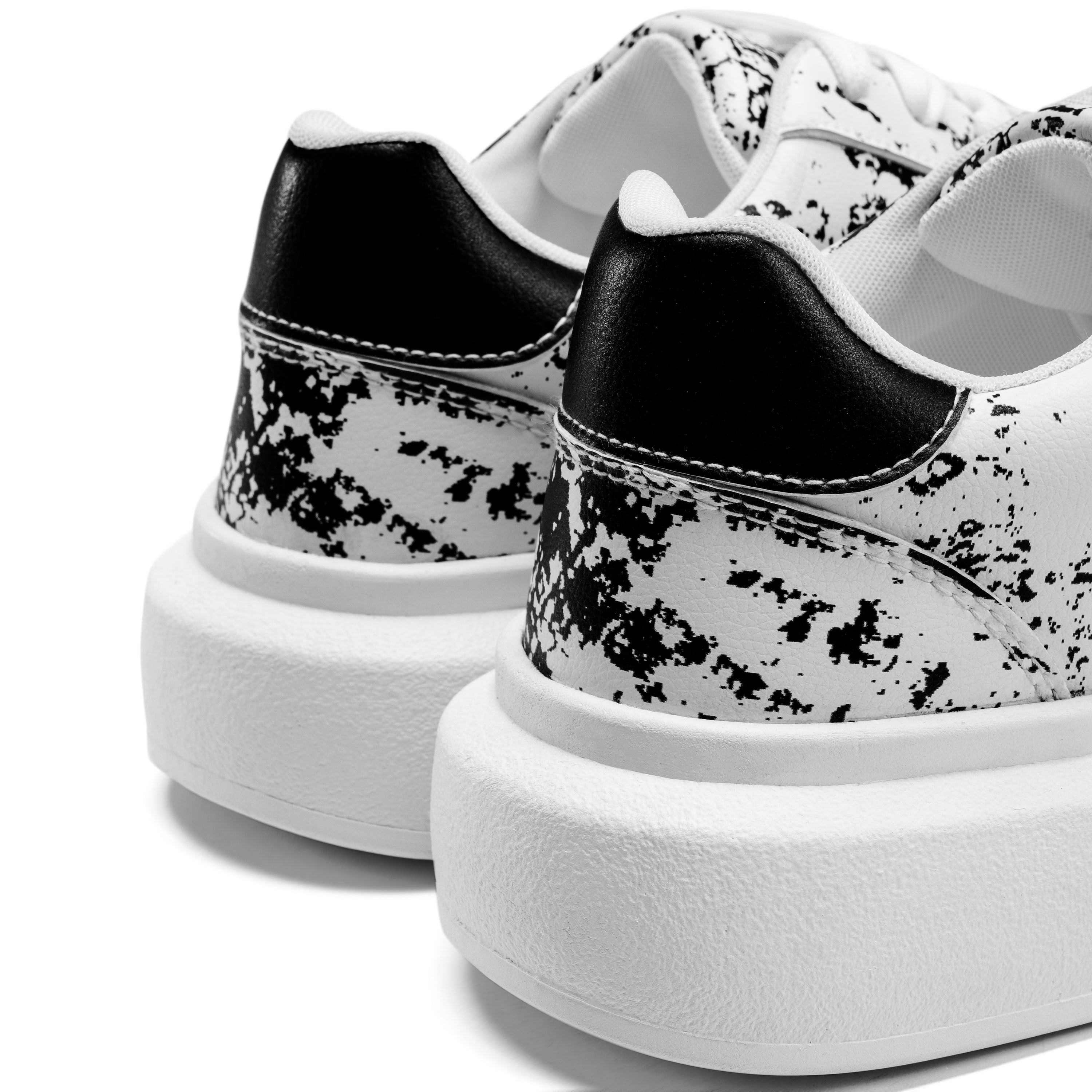 Monochrome Splash Sneakers - White