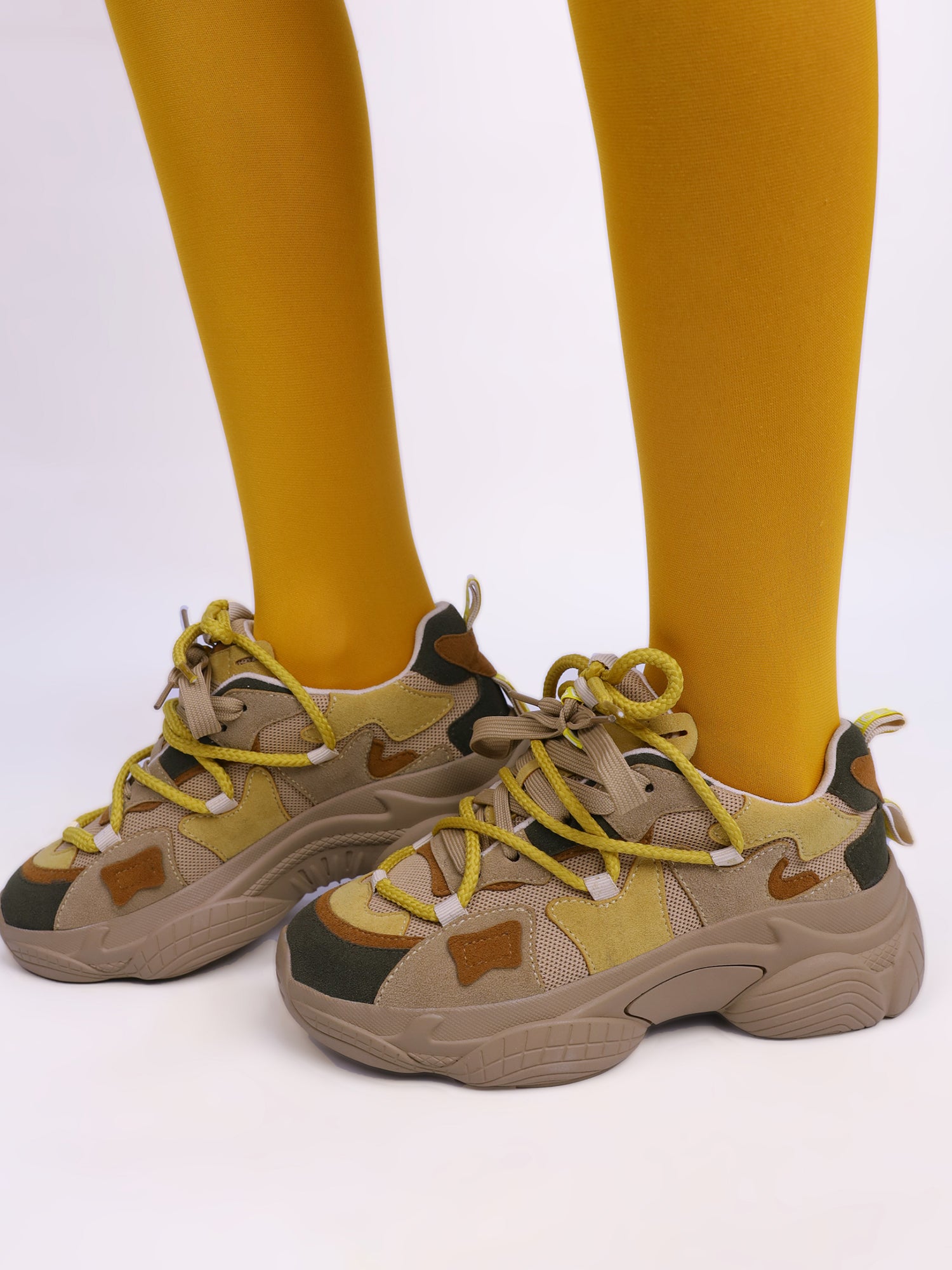 Mosaic Charm Sneaker - Yellow & Beige Harmony