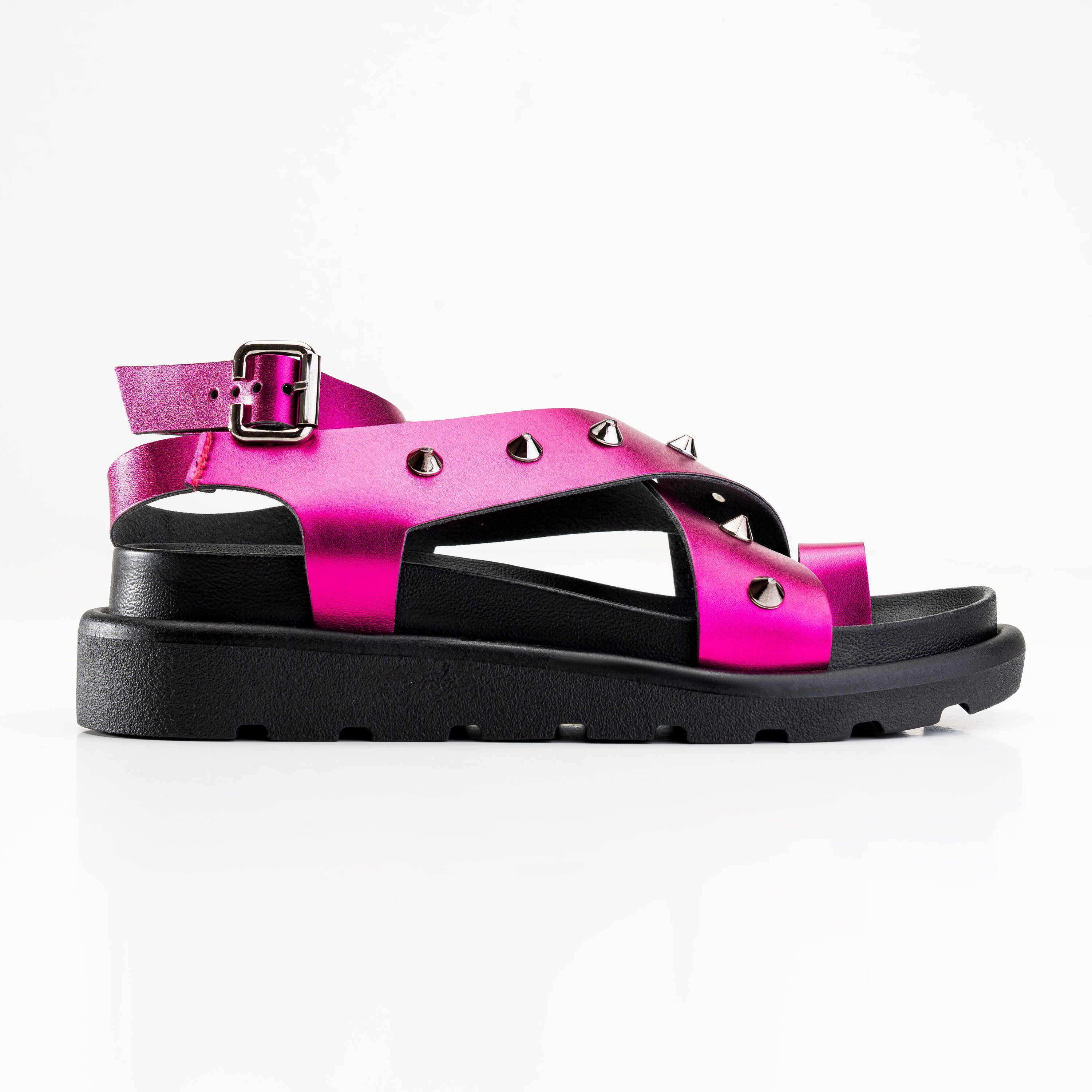 Criss Cross Comfy Sandals - Fushia