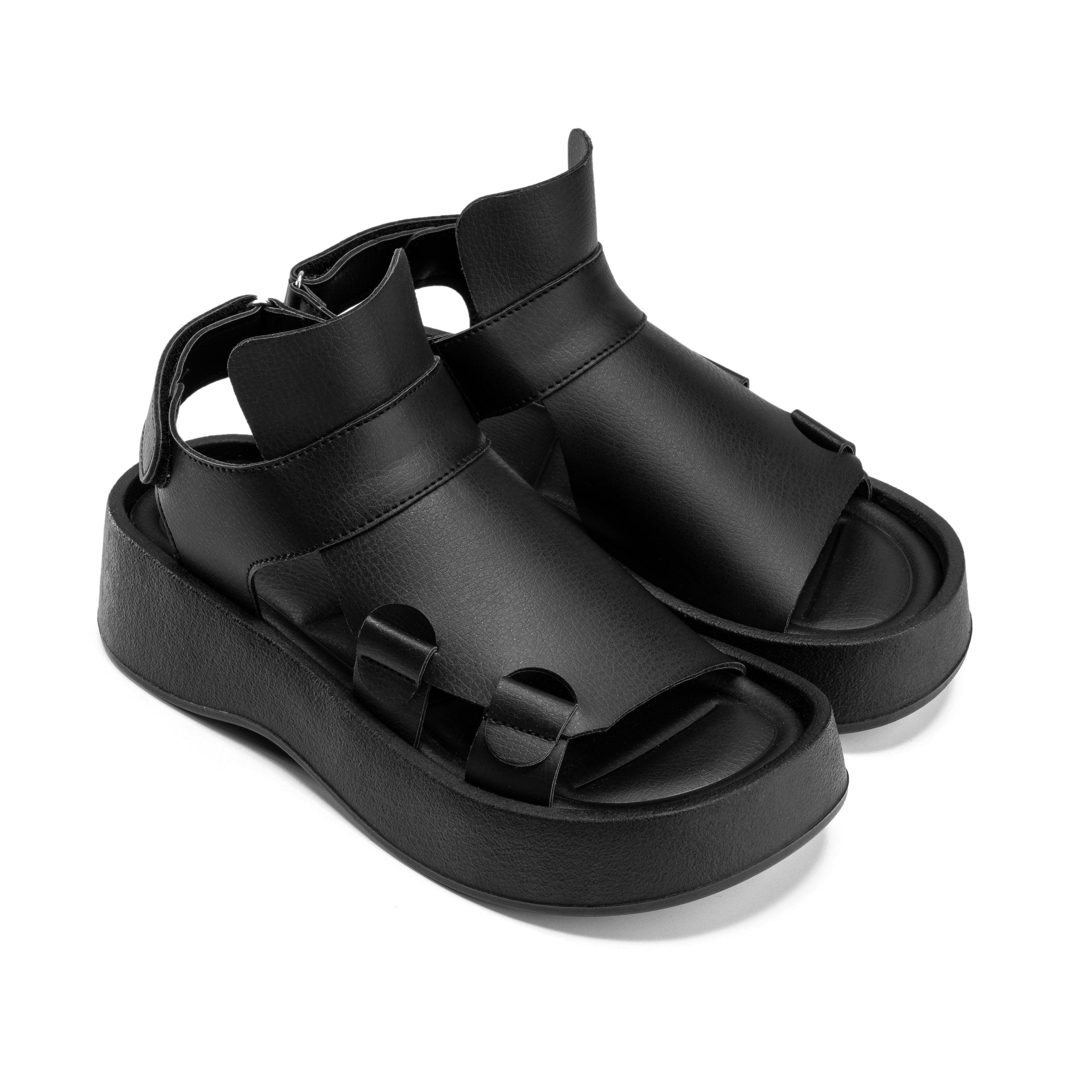 Modern Slip-On Sandals - Black