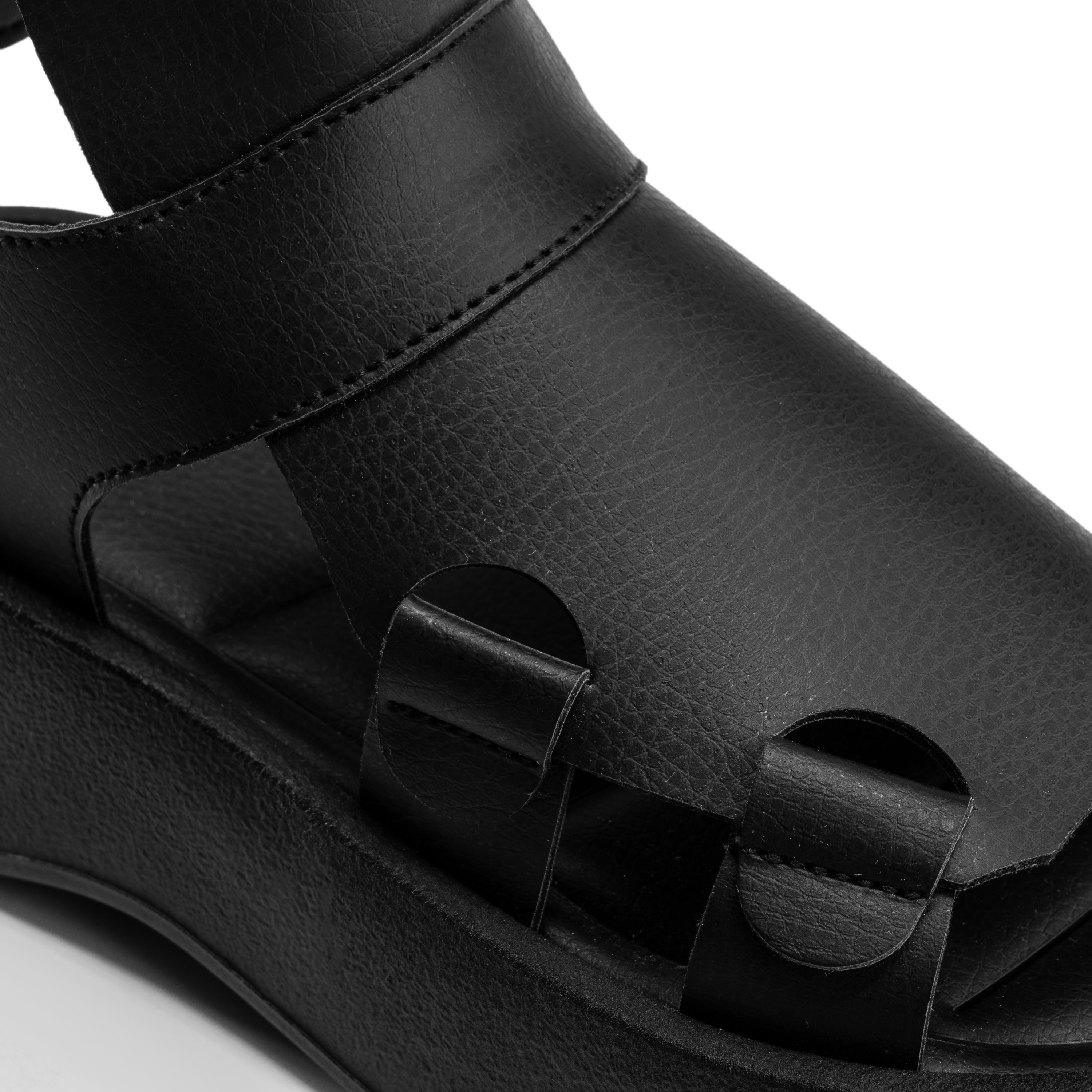 Modern Slip-On Sandals - Black