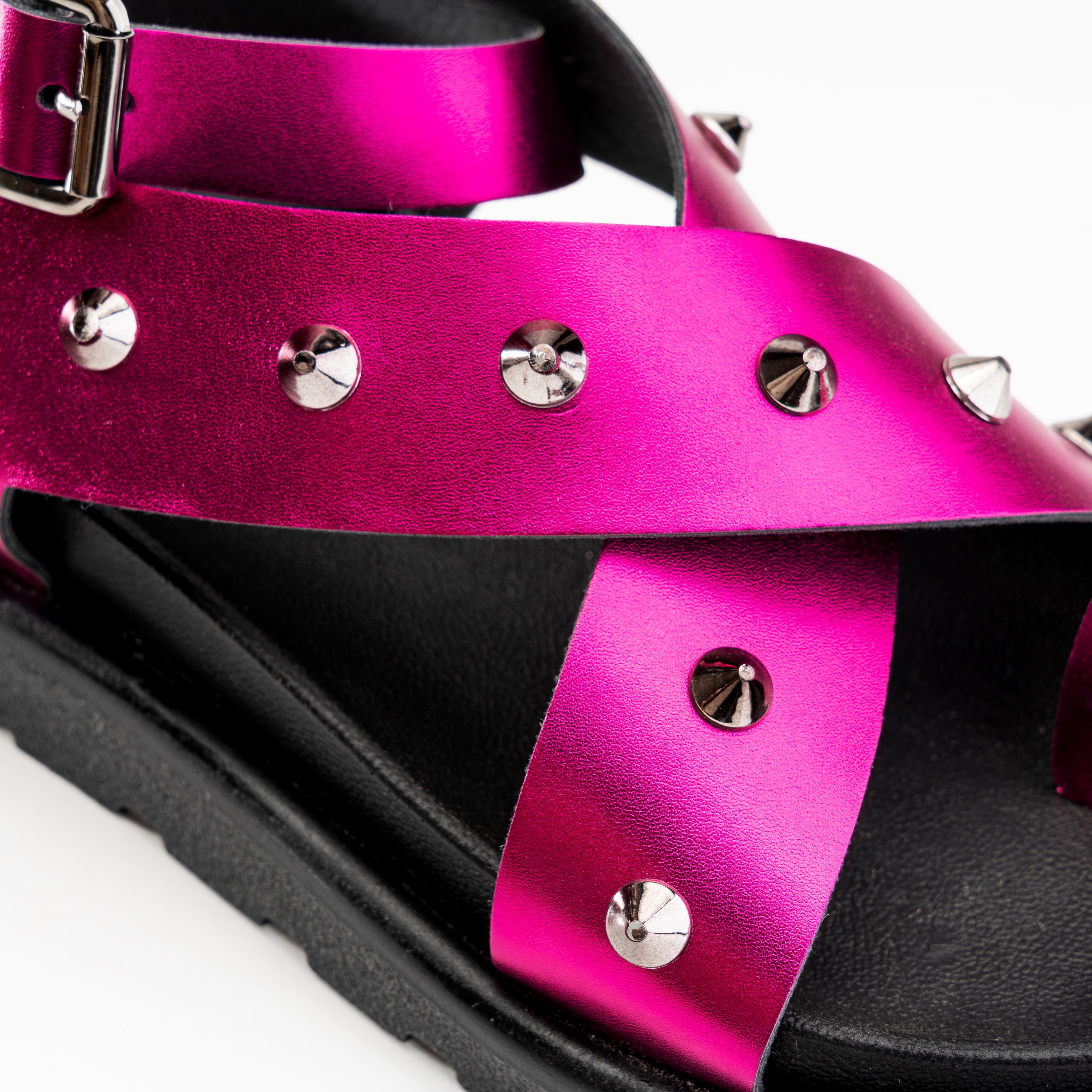 Criss Cross Comfy Sandals - Fushia