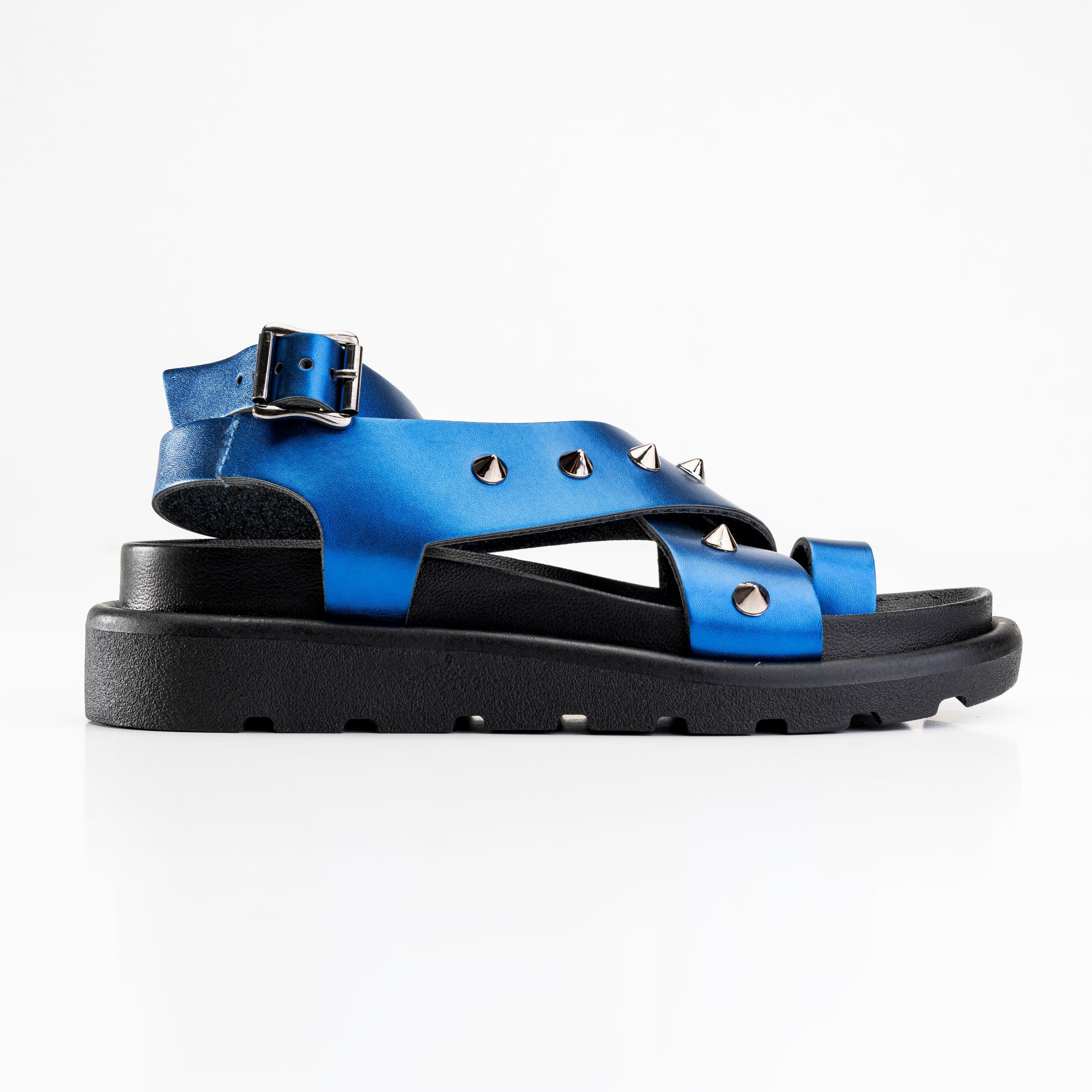 Criss Cross Comfy Sandals - Blue