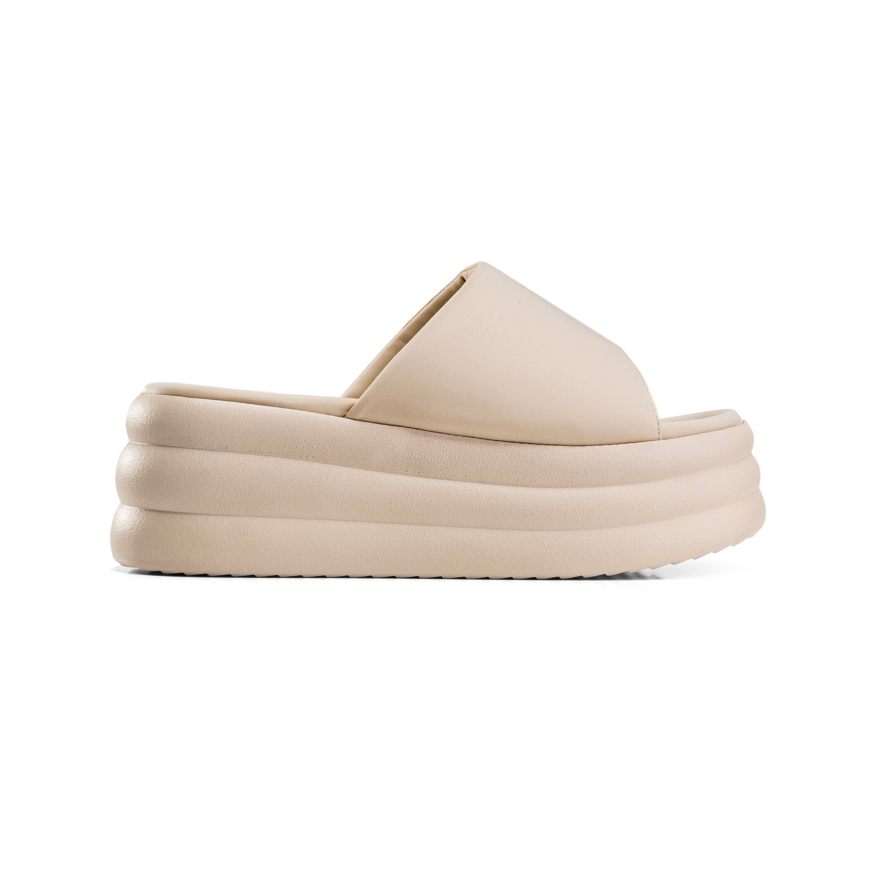 Elevated Cushioned Foam Sandals - Beige