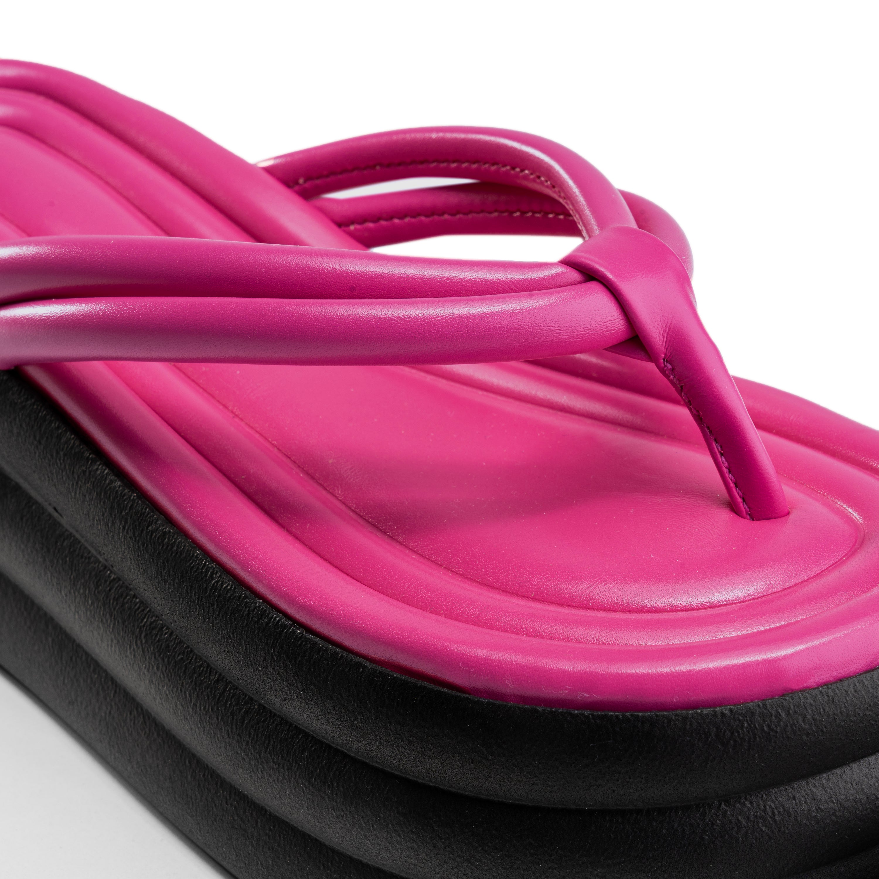 Multi-Layer Padded Thong Sandals - Fushia