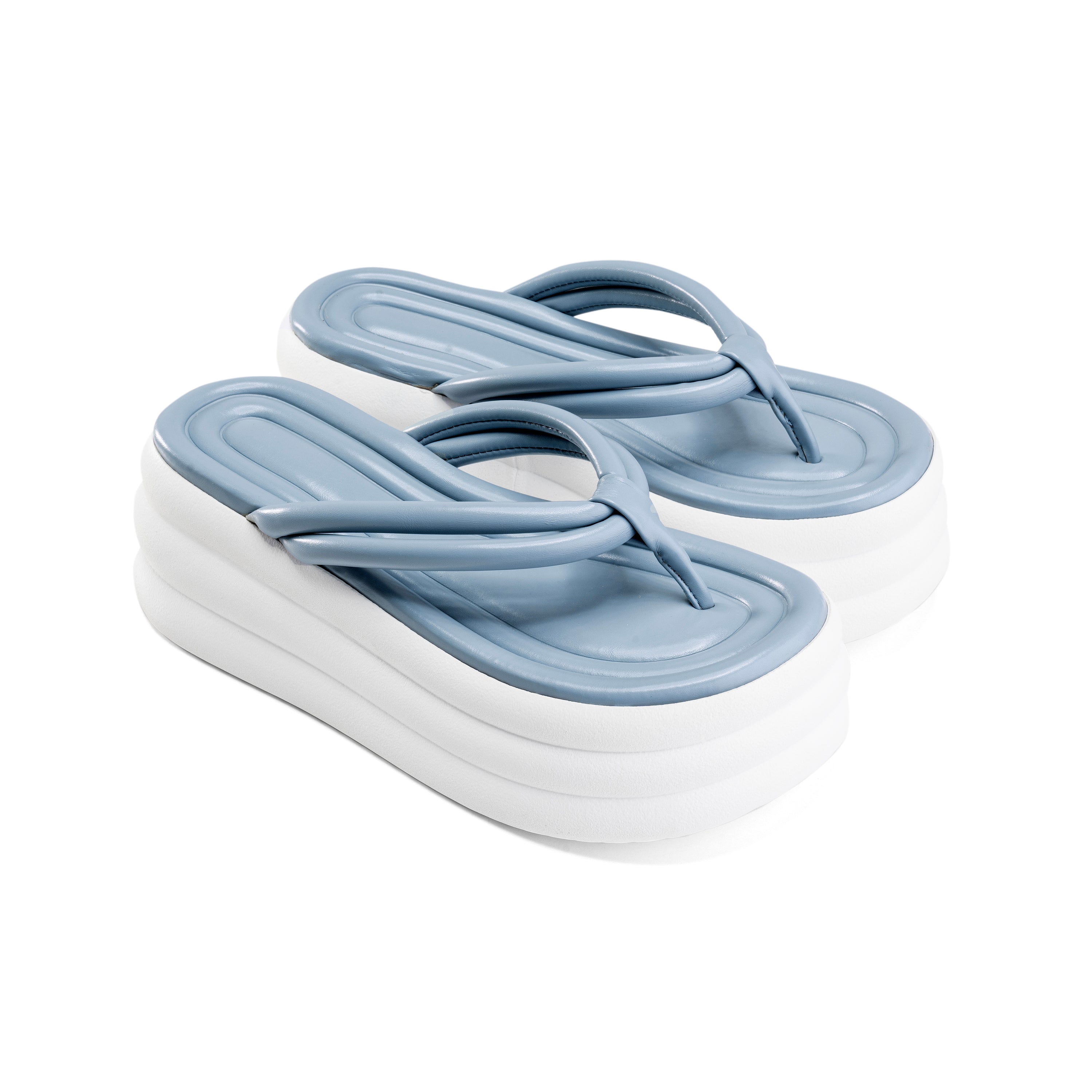 Multi-Layer Padded Thong Sandals - Baby Blue