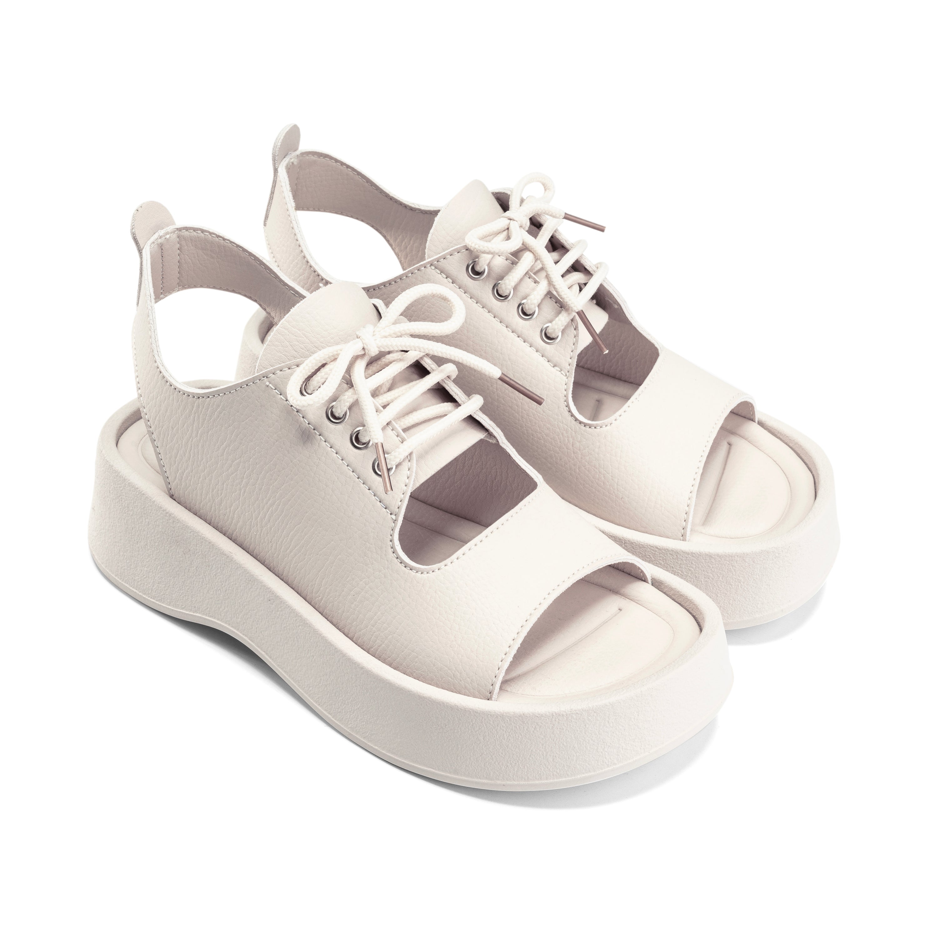 Urban Lace-Up Sporty Sandals - Beige