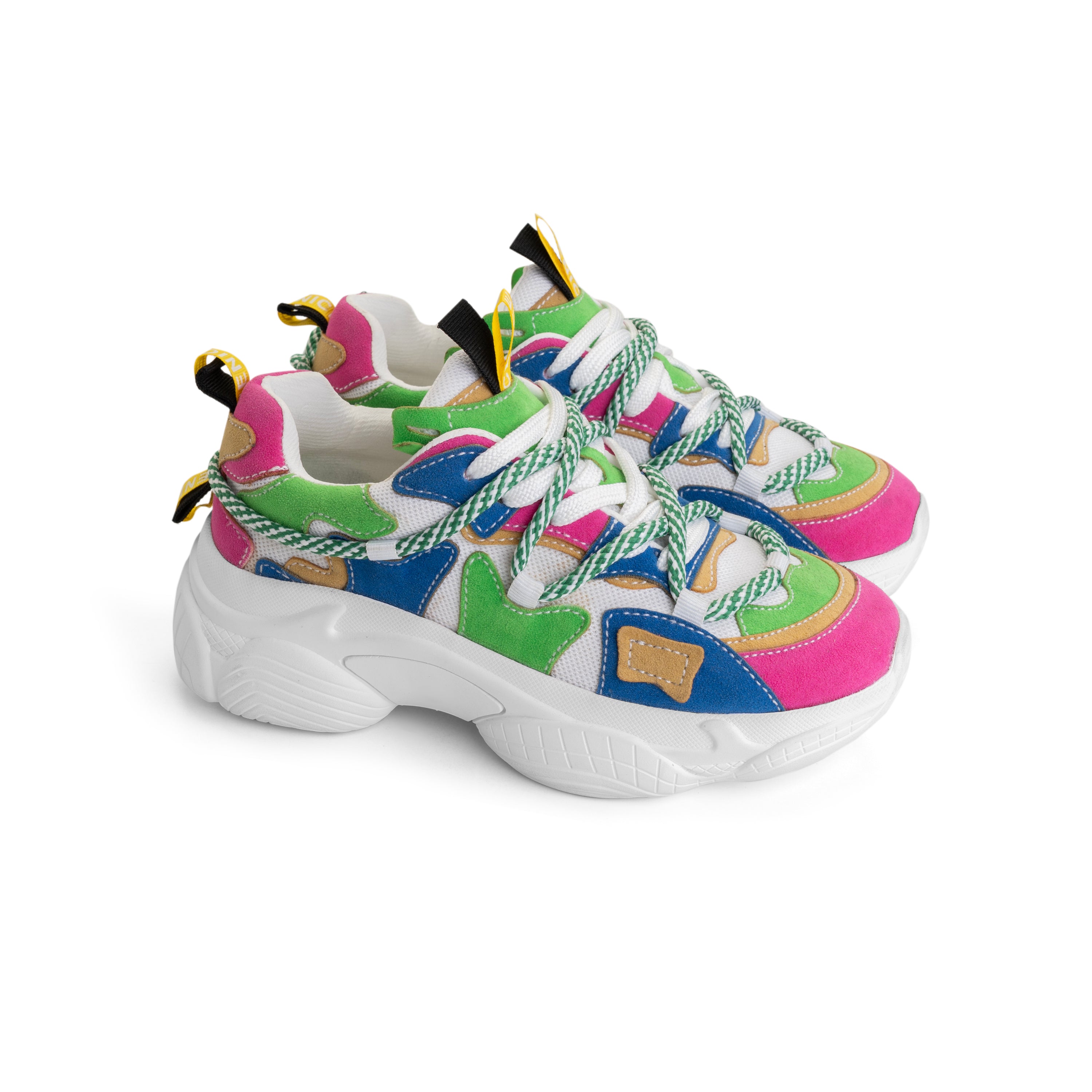 Mosaic Charm Sneaker - Green & Pink Fusion