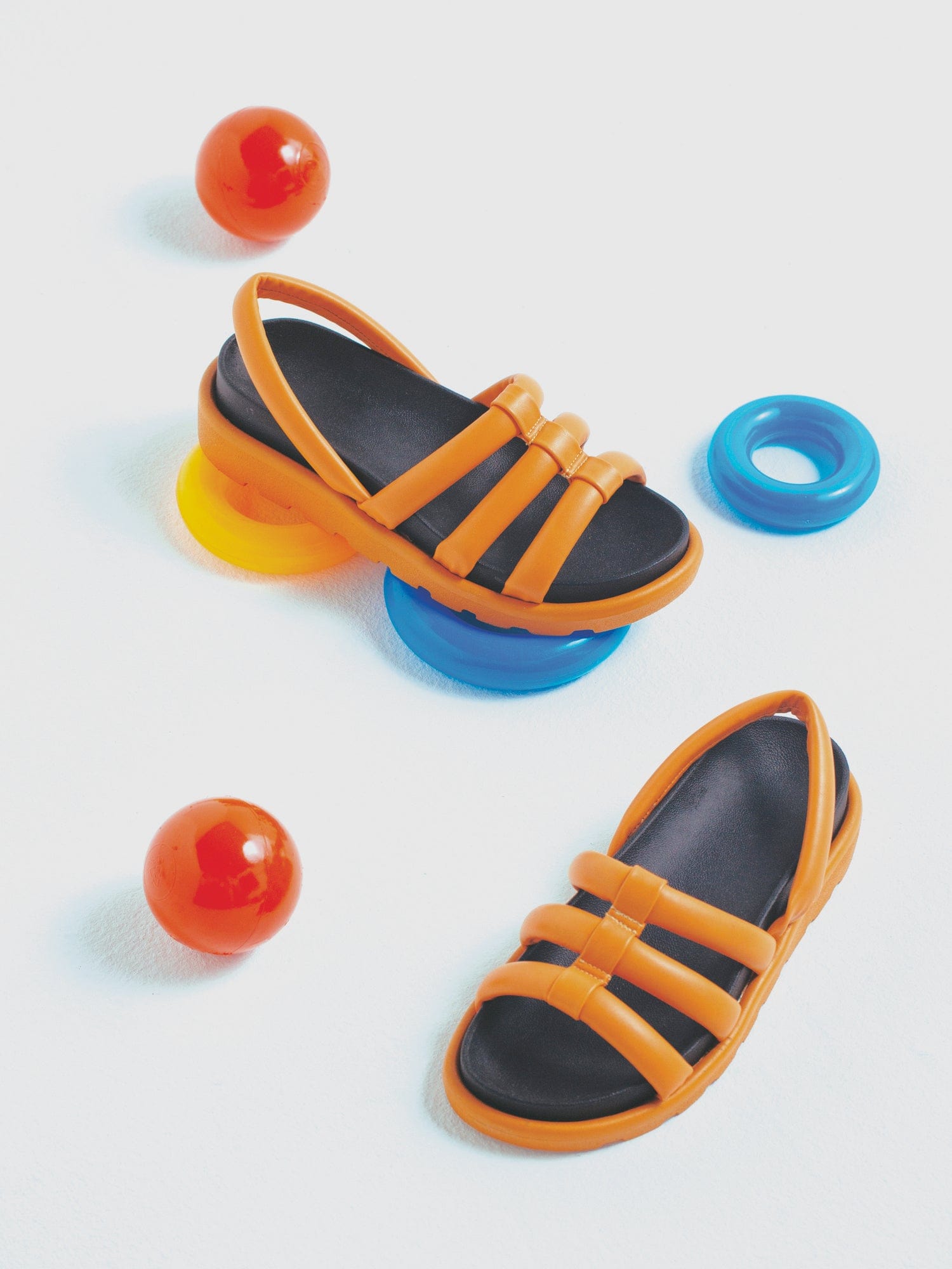 Tripple Strapy Sandals - Orange