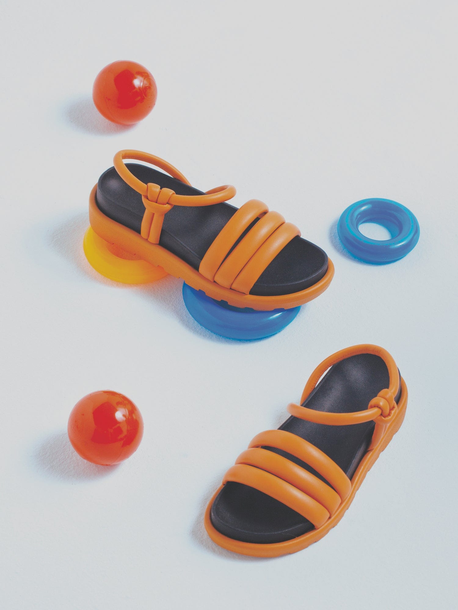 Strappy Ripple Sandals - Orange