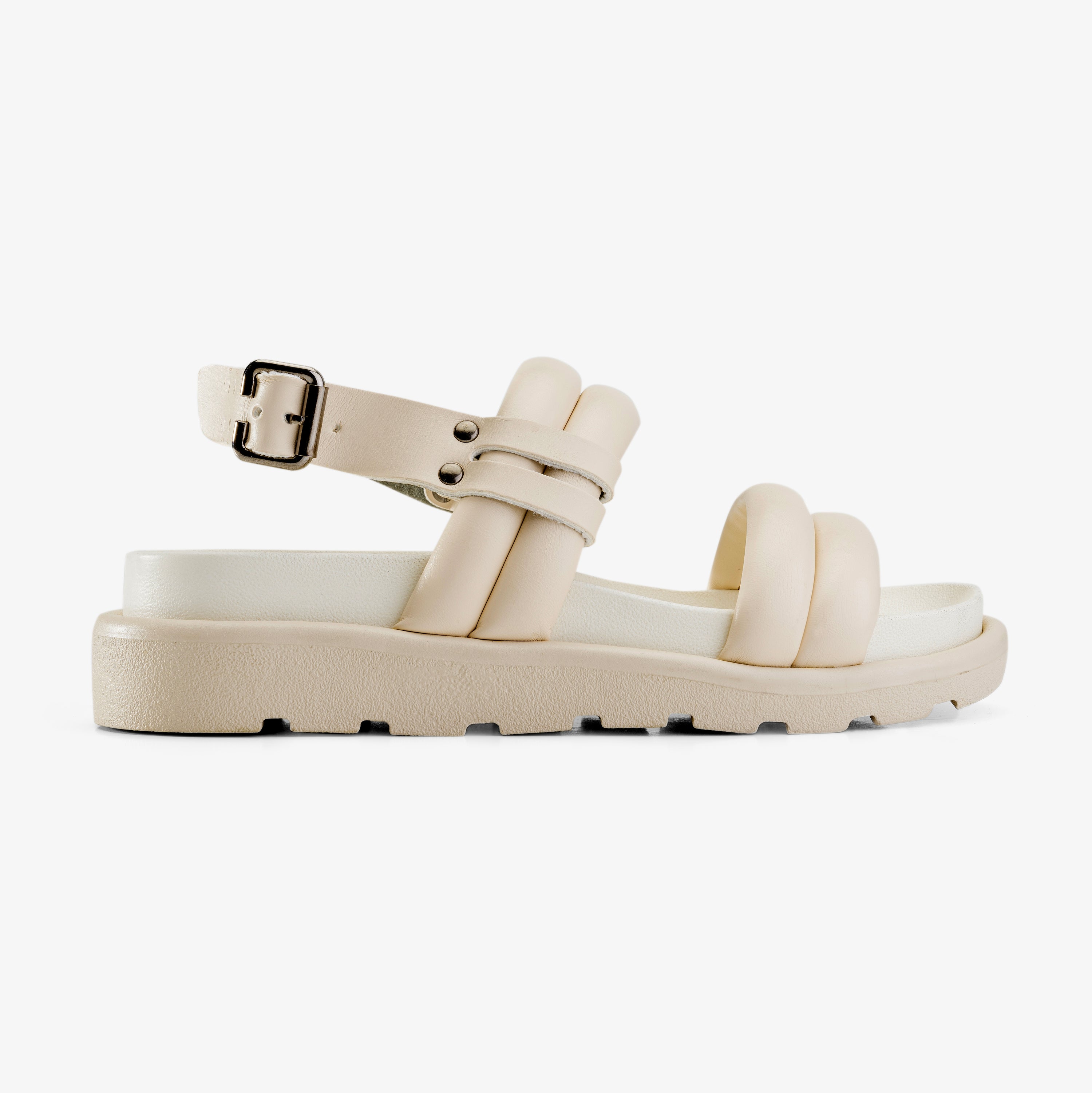 Double Strap Ripple Sandals - Off White