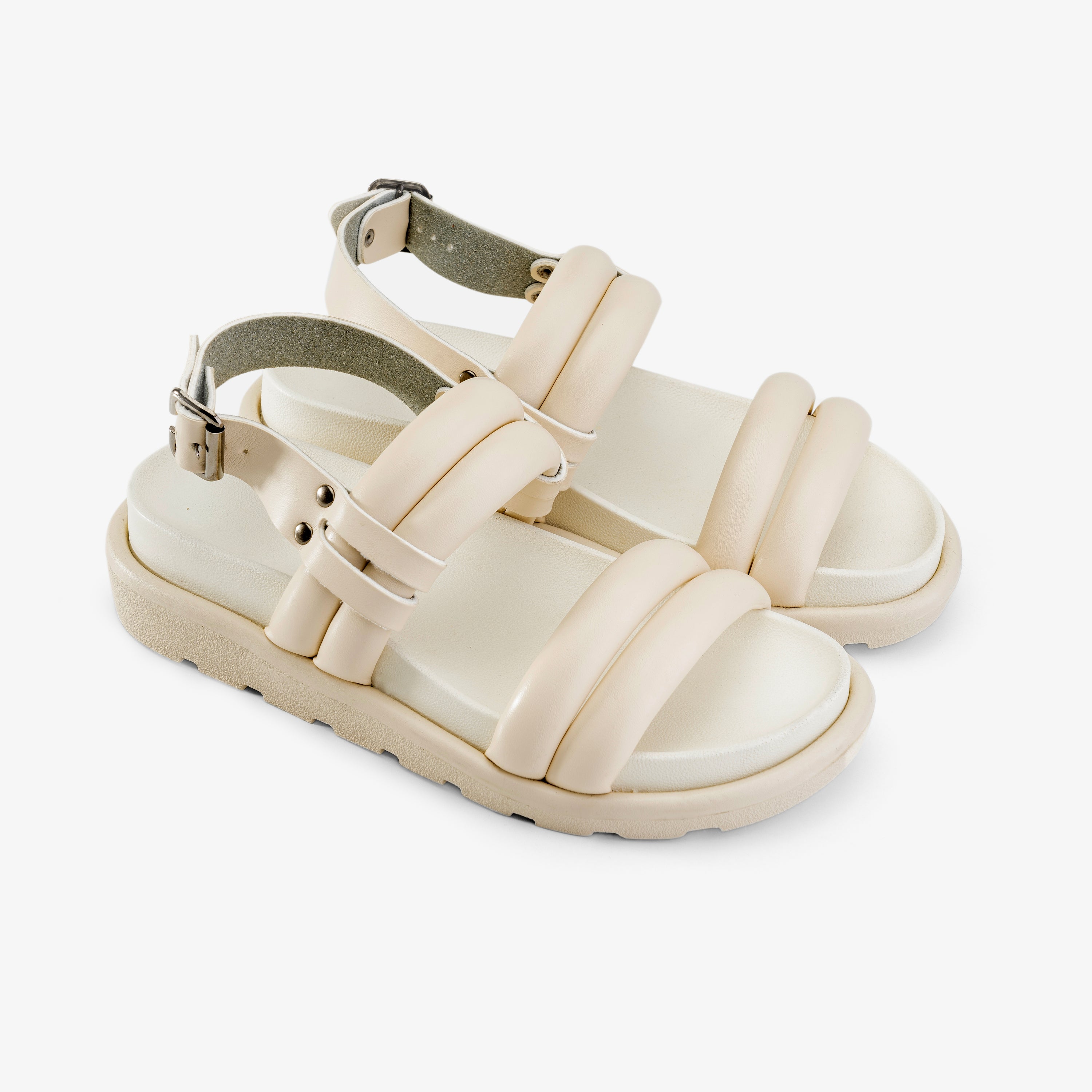 Double Strap Ripple Sandals - Off White