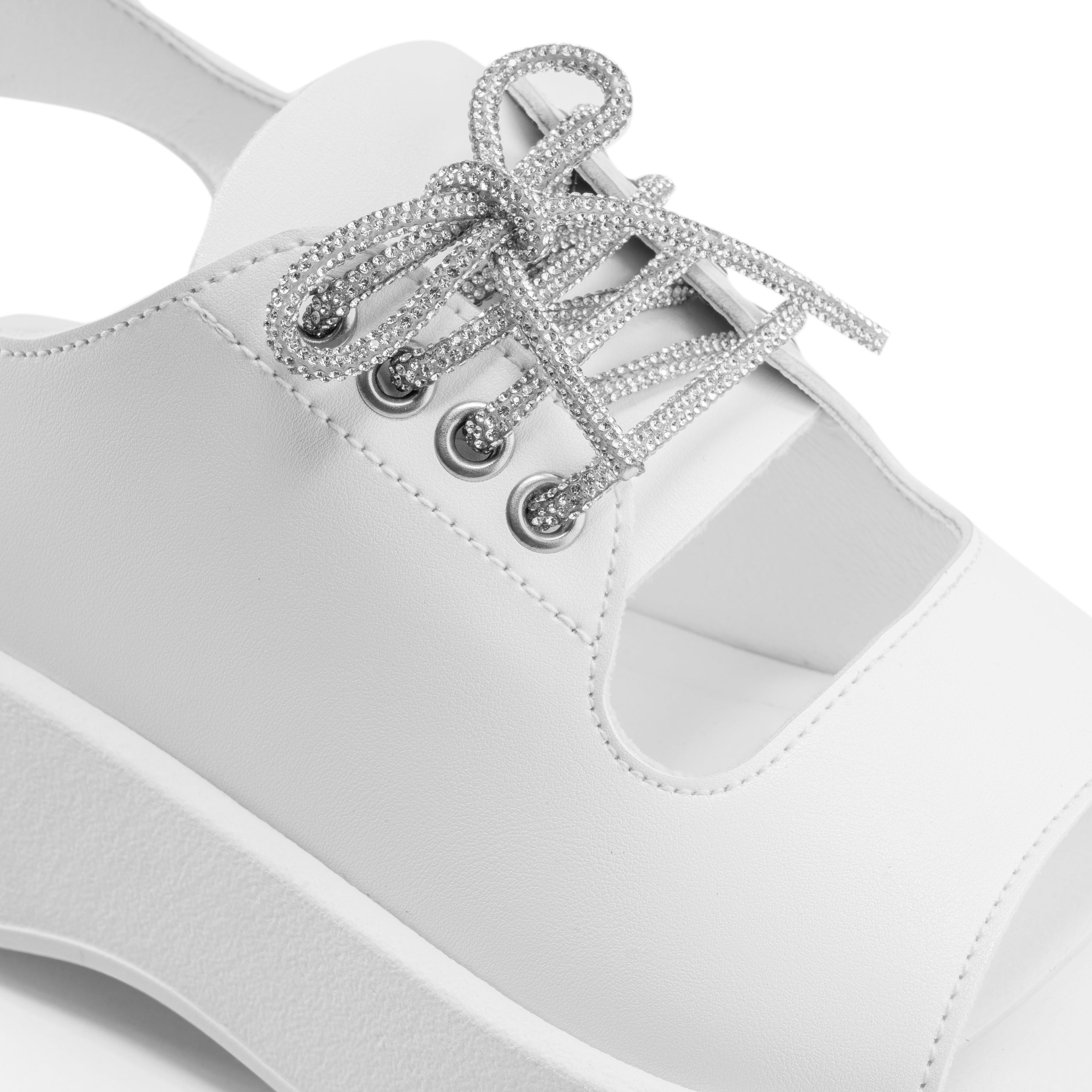 Lace-Up Sport Sandals - White