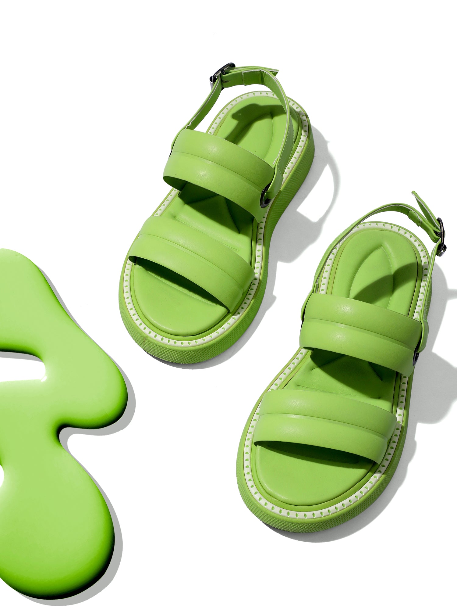 Double Strap Ripple Sandals - Kiwi