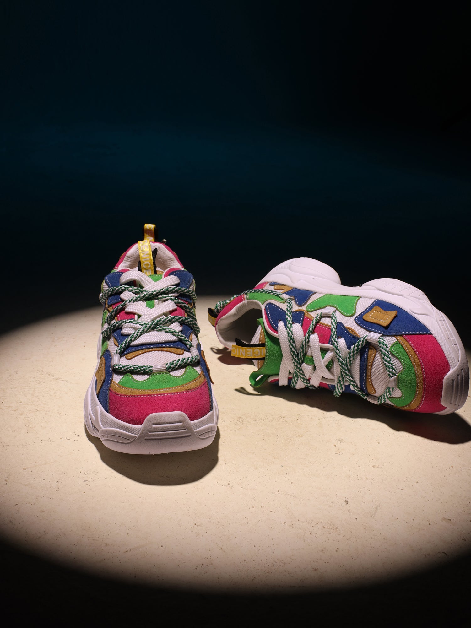 Mosaic Charm Sneaker - Green & Pink Fusion