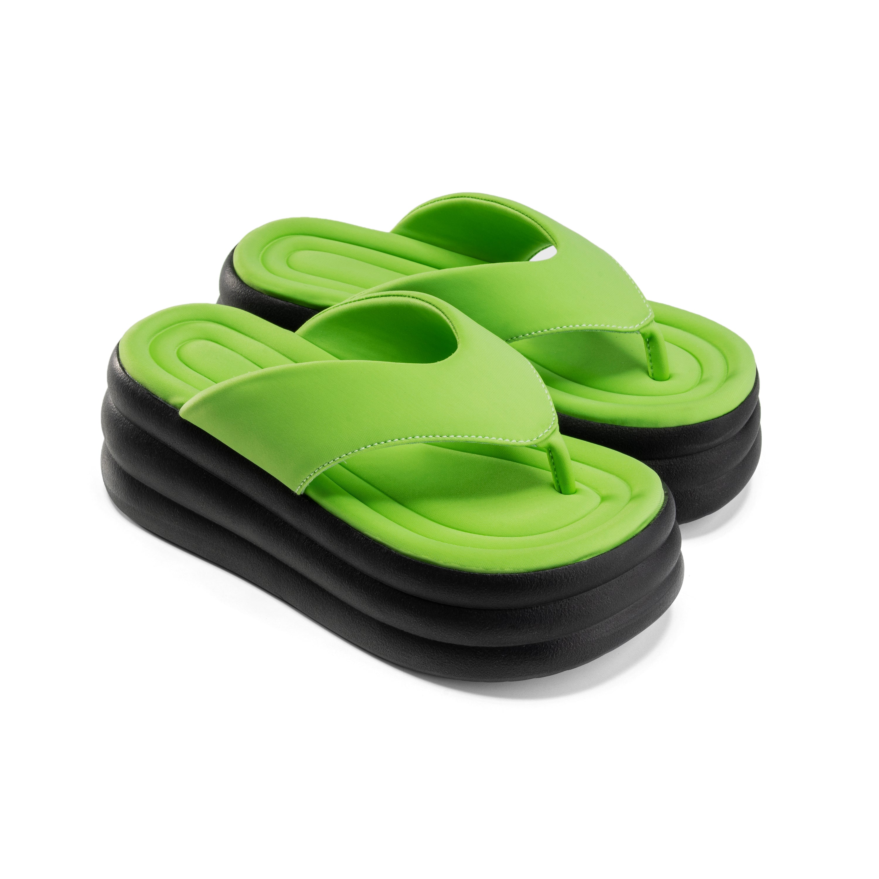 Stacked Foam Cushioned Sandals - Green