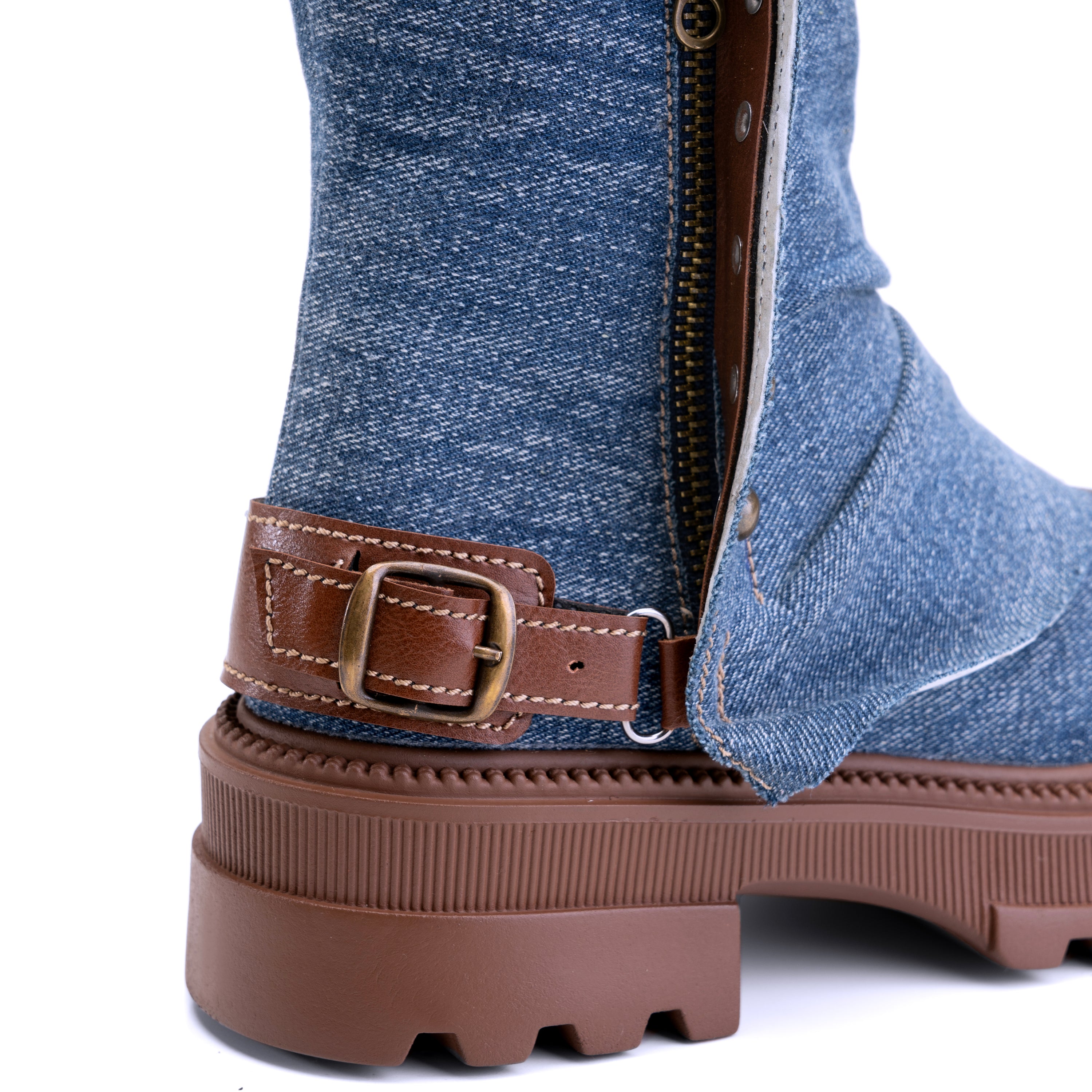 Fold Over Cuff Half Boots - Classic Jeans