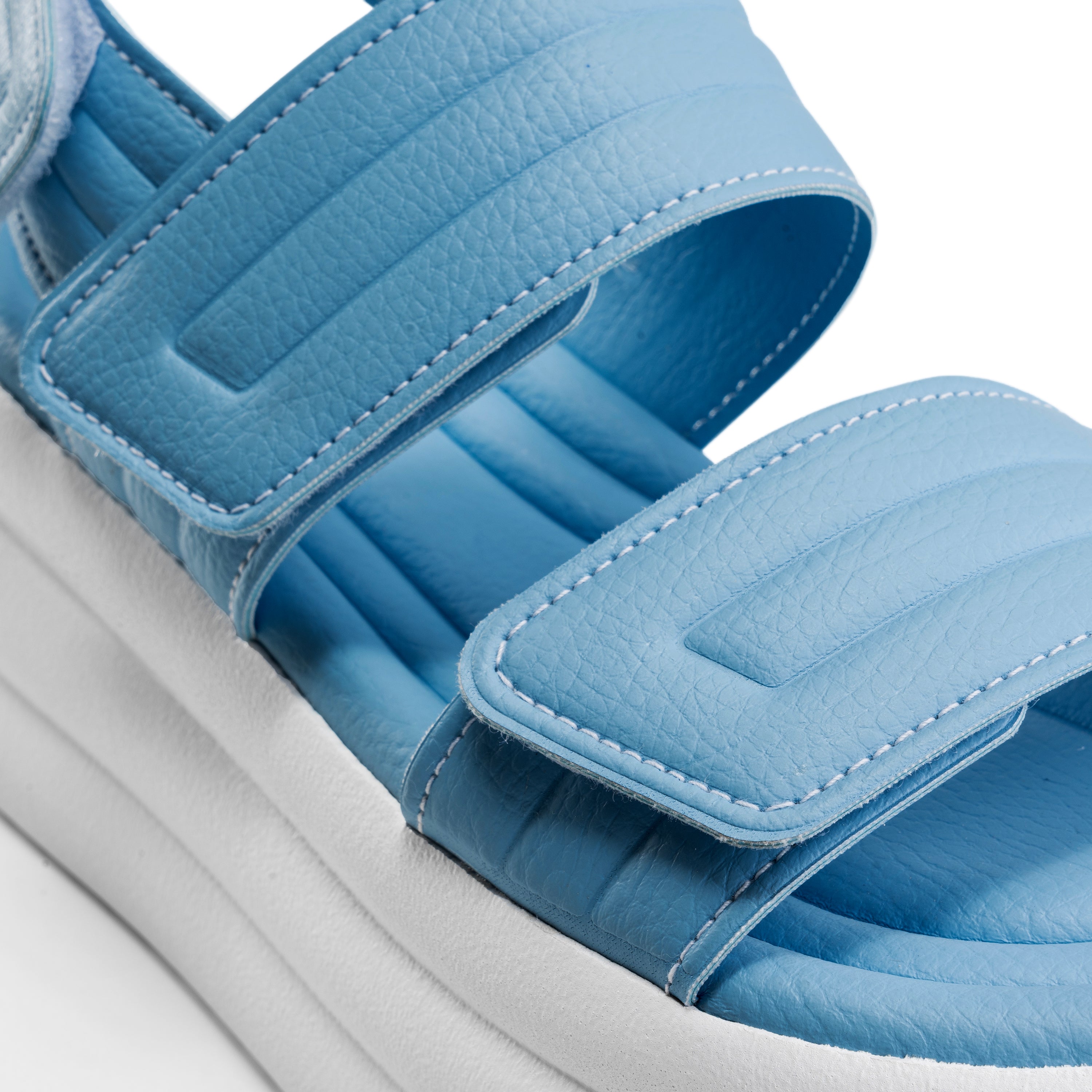 Velcro Strap Quilted Foam Sandals - Baby Blue