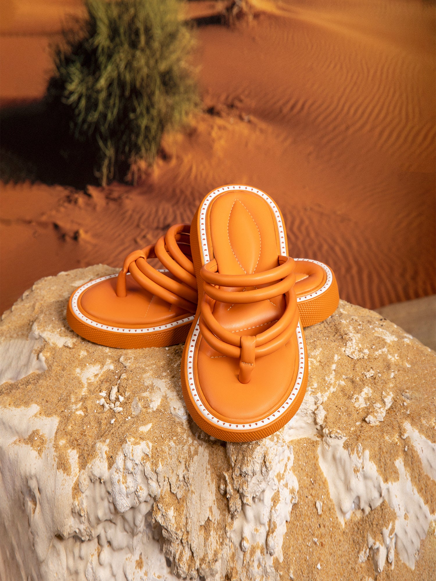 Comfy Padded Toe Slippers - Orange