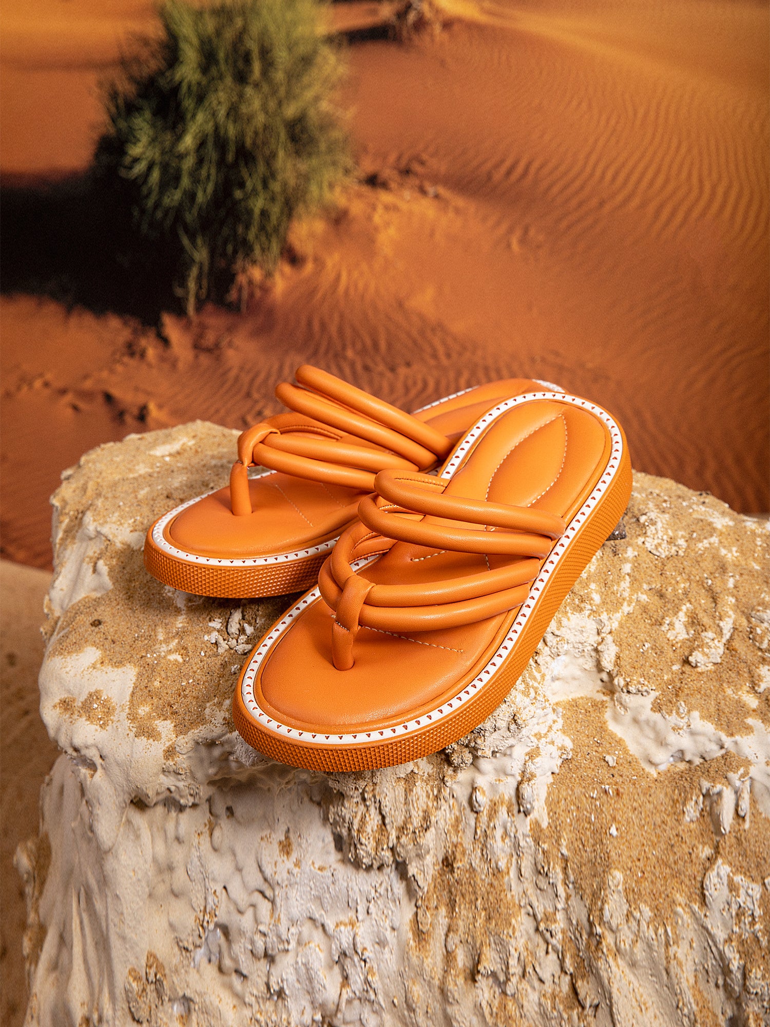 Comfy Padded Toe Slippers - Orange