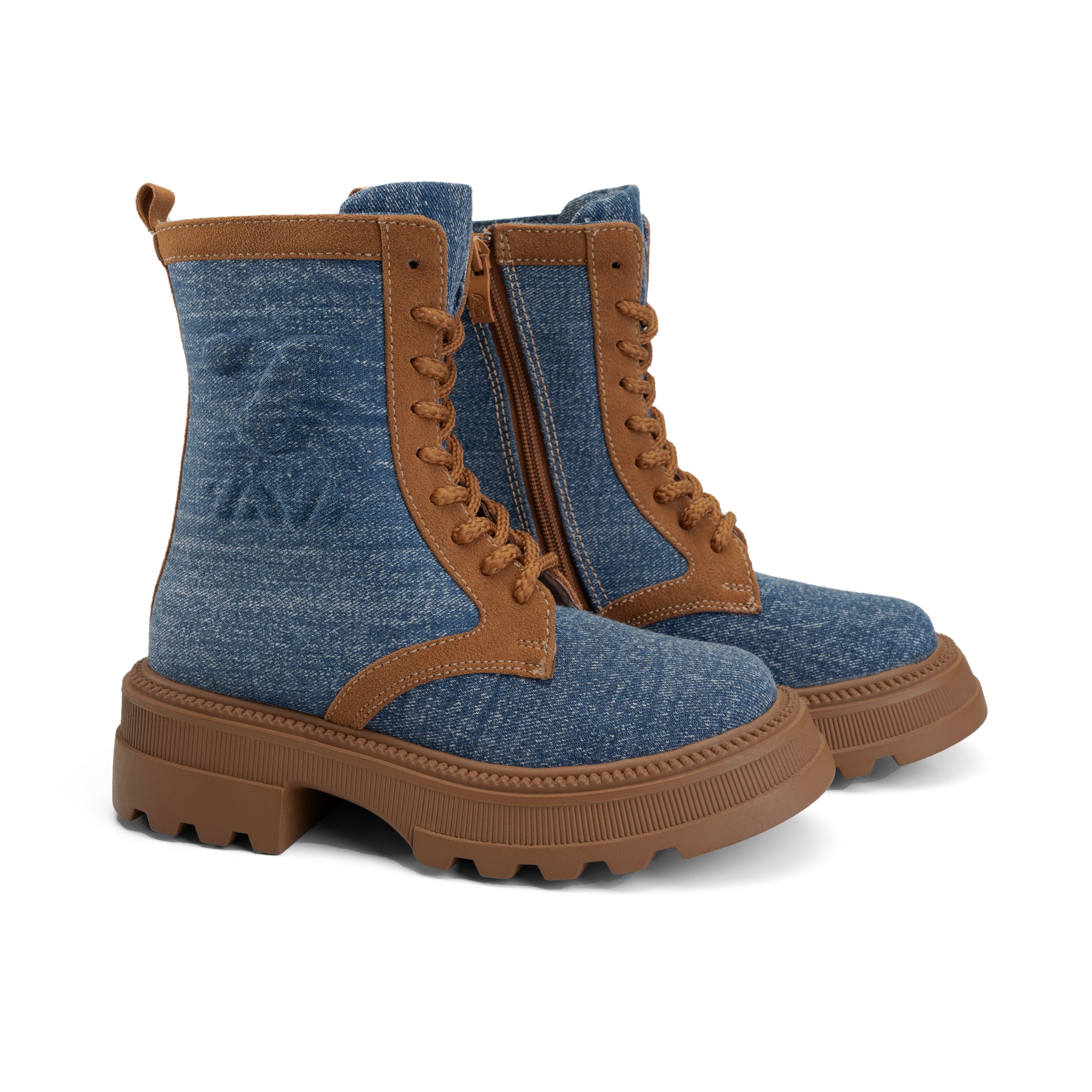 VAYA Edition Denim Like Lace Up Boots - Classic Jeans