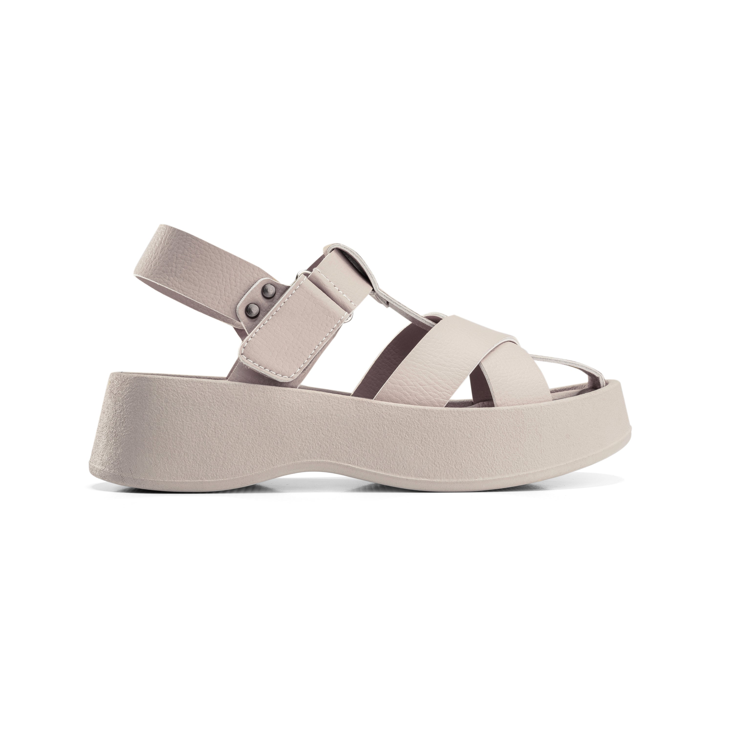 Textured Cross-Band Platforms - Beige