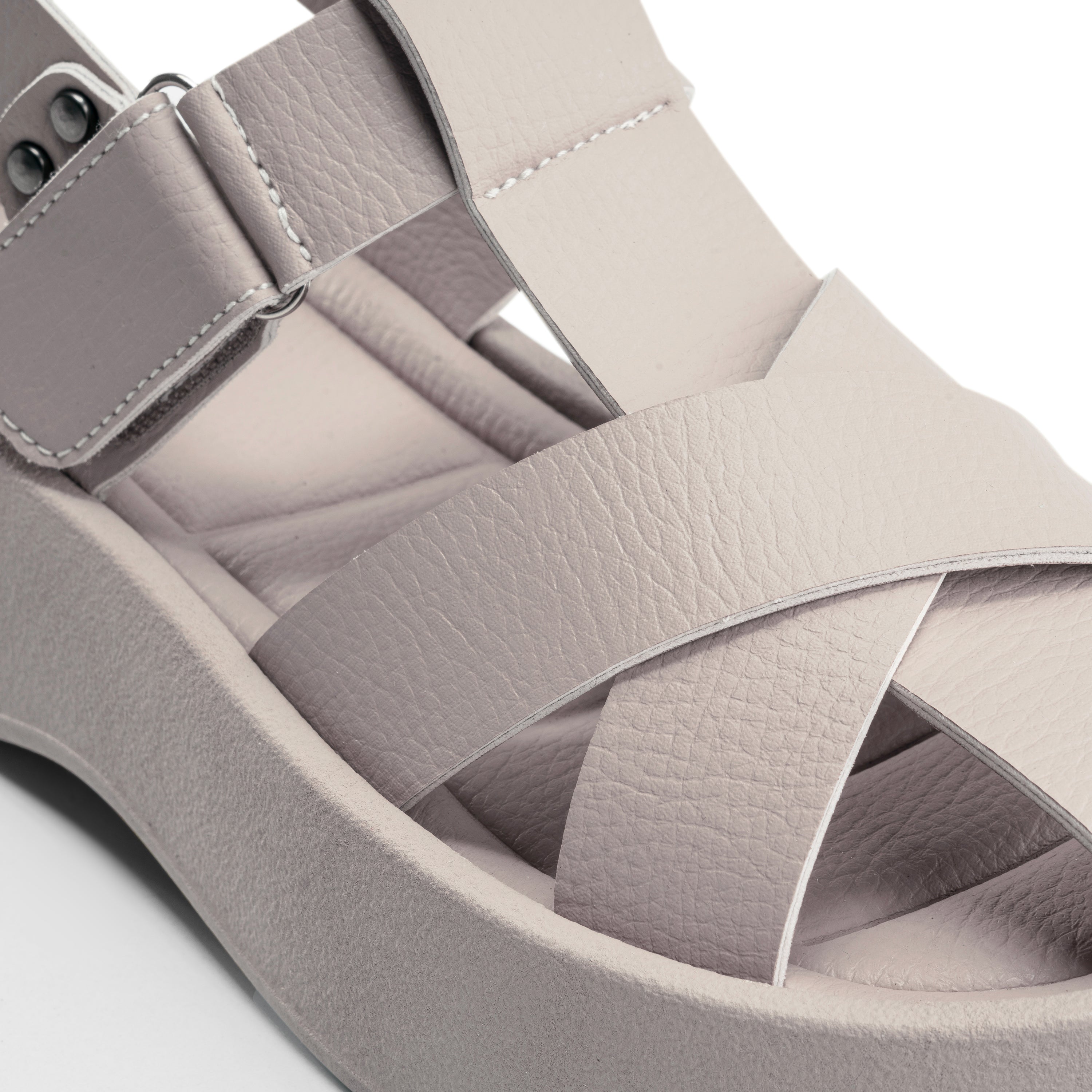 Textured Cross-Band Platforms - Beige