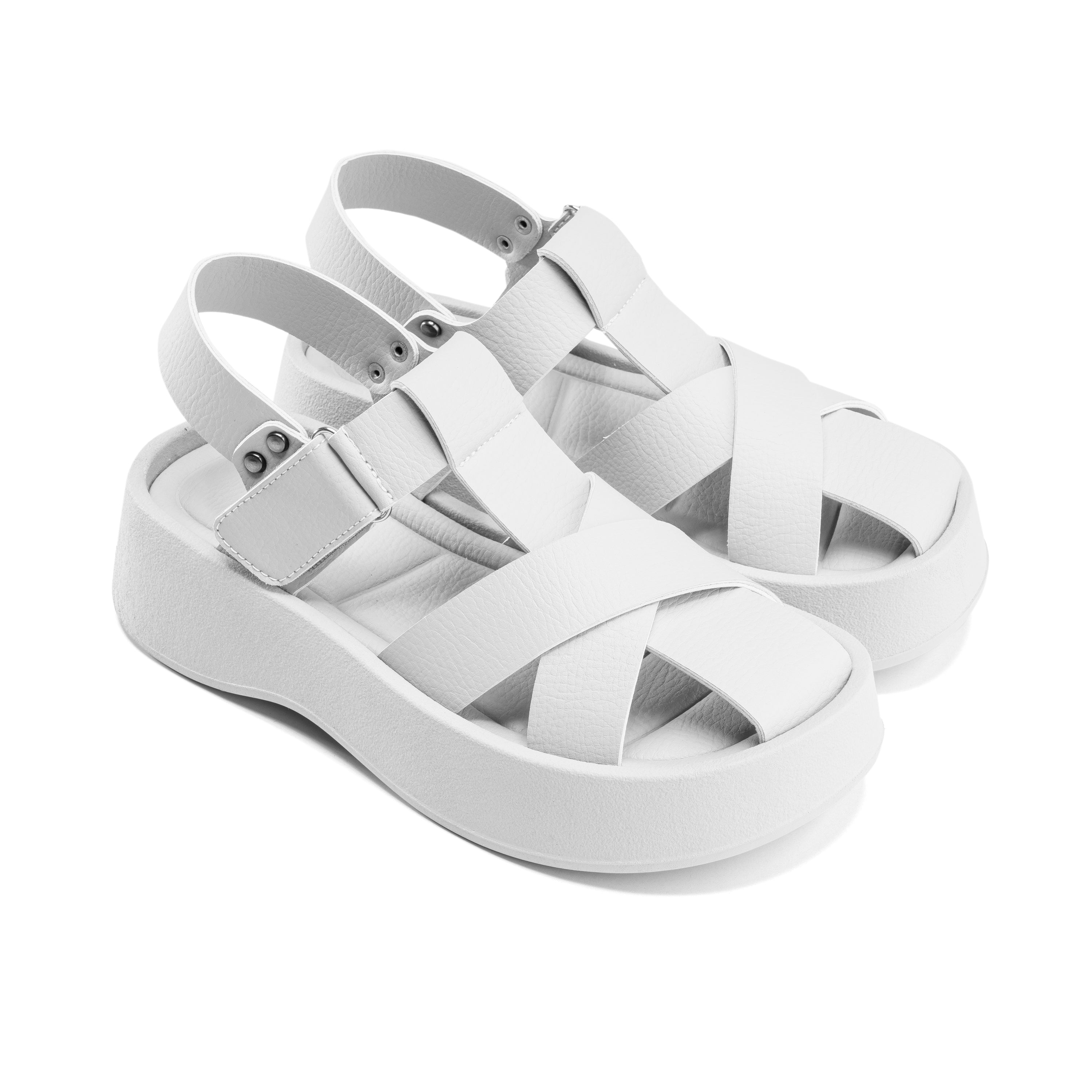 Textured Cross-Band Platforms - White