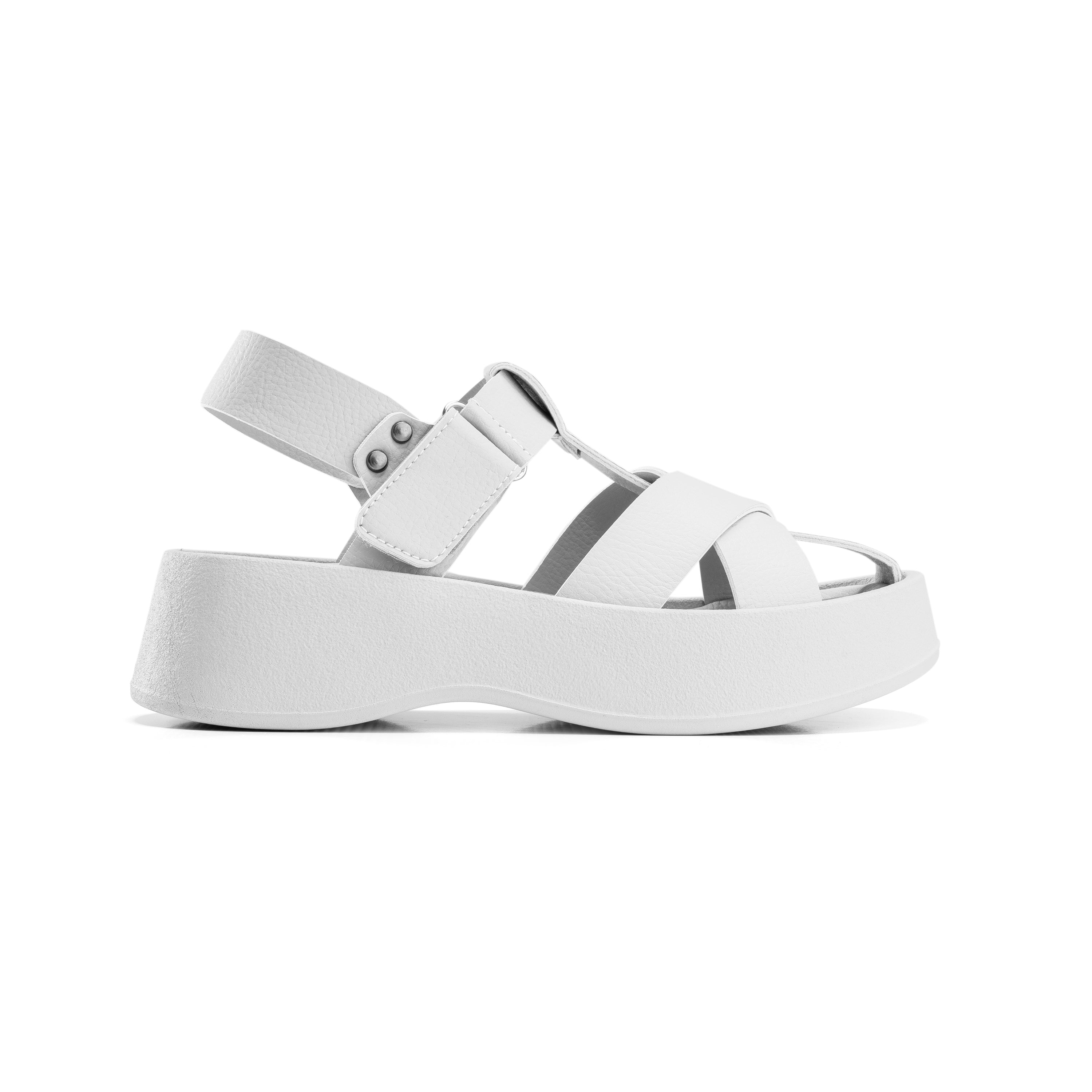 Textured Cross-Band Platforms - White