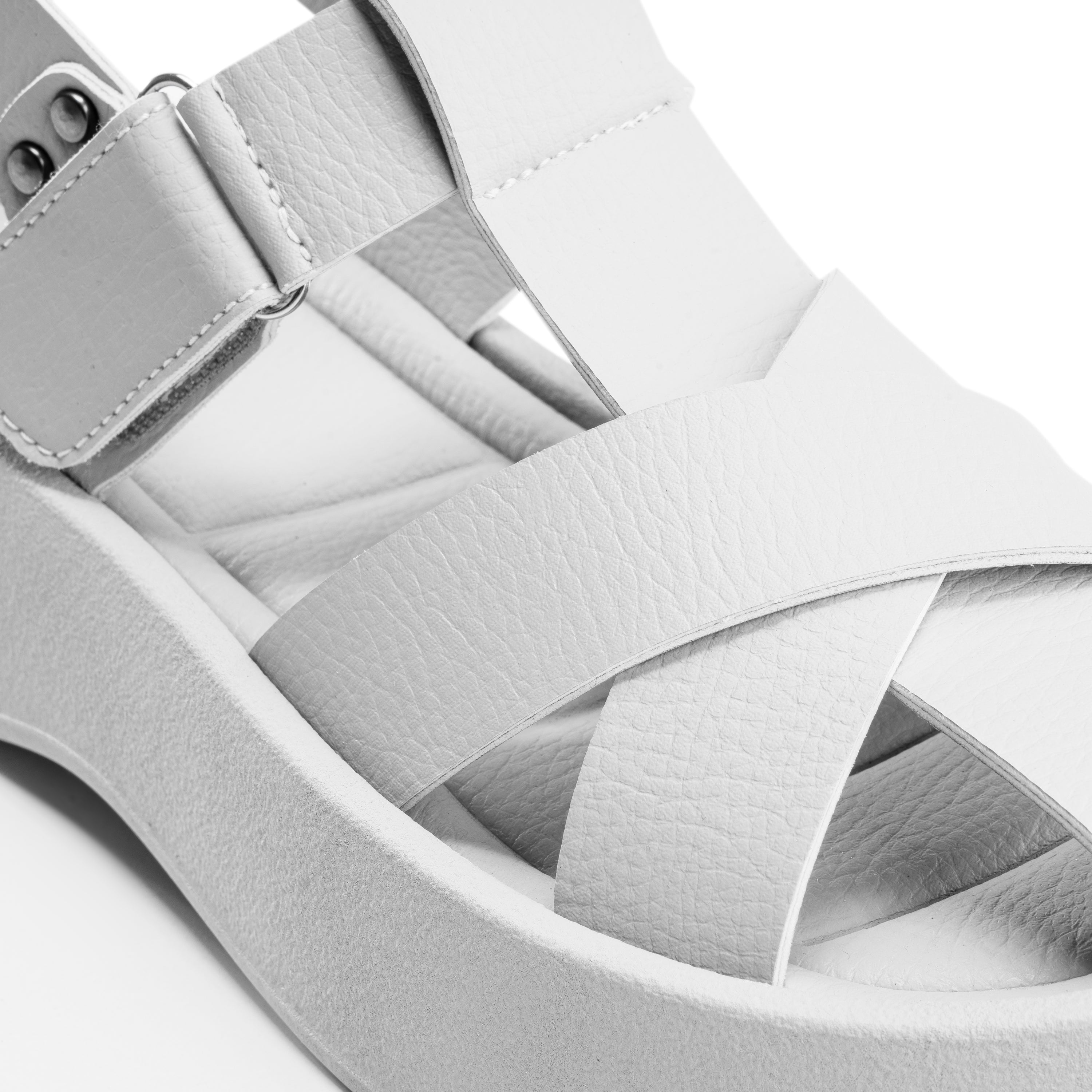 Textured Cross-Band Platforms - White