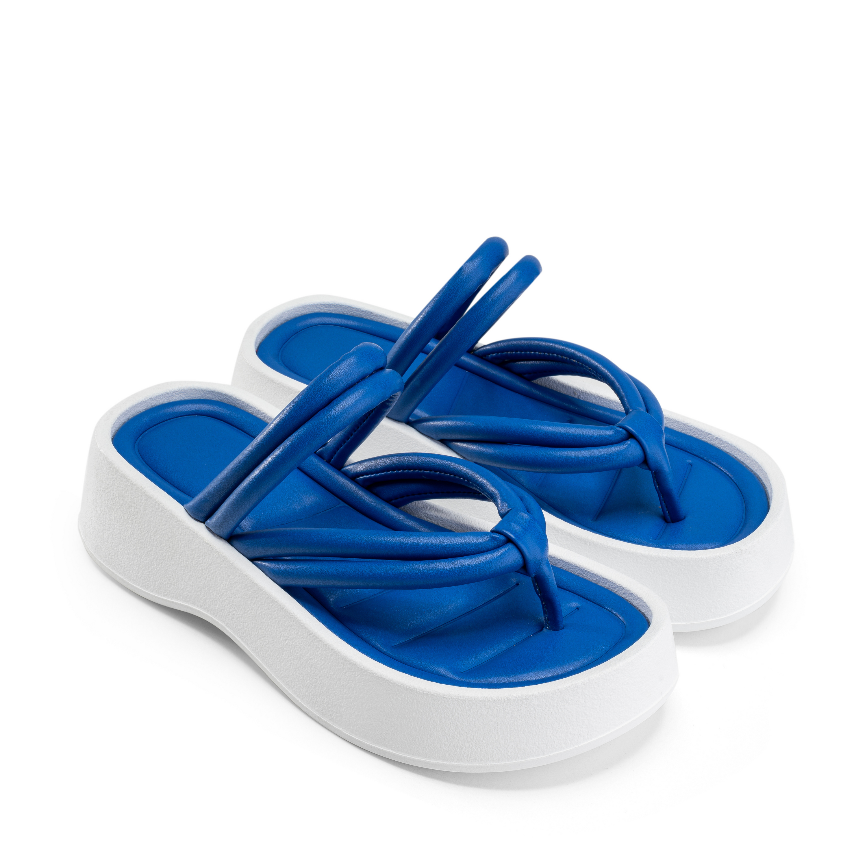 Padded Thong Sandals - Blue