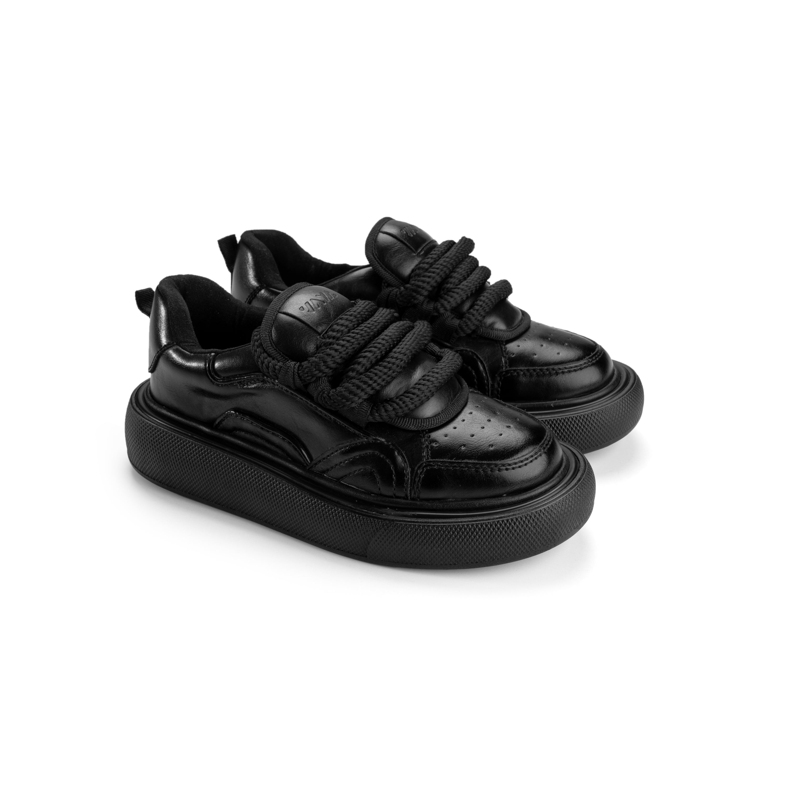 Super Laces Slip On Sneakers - Midnight Black