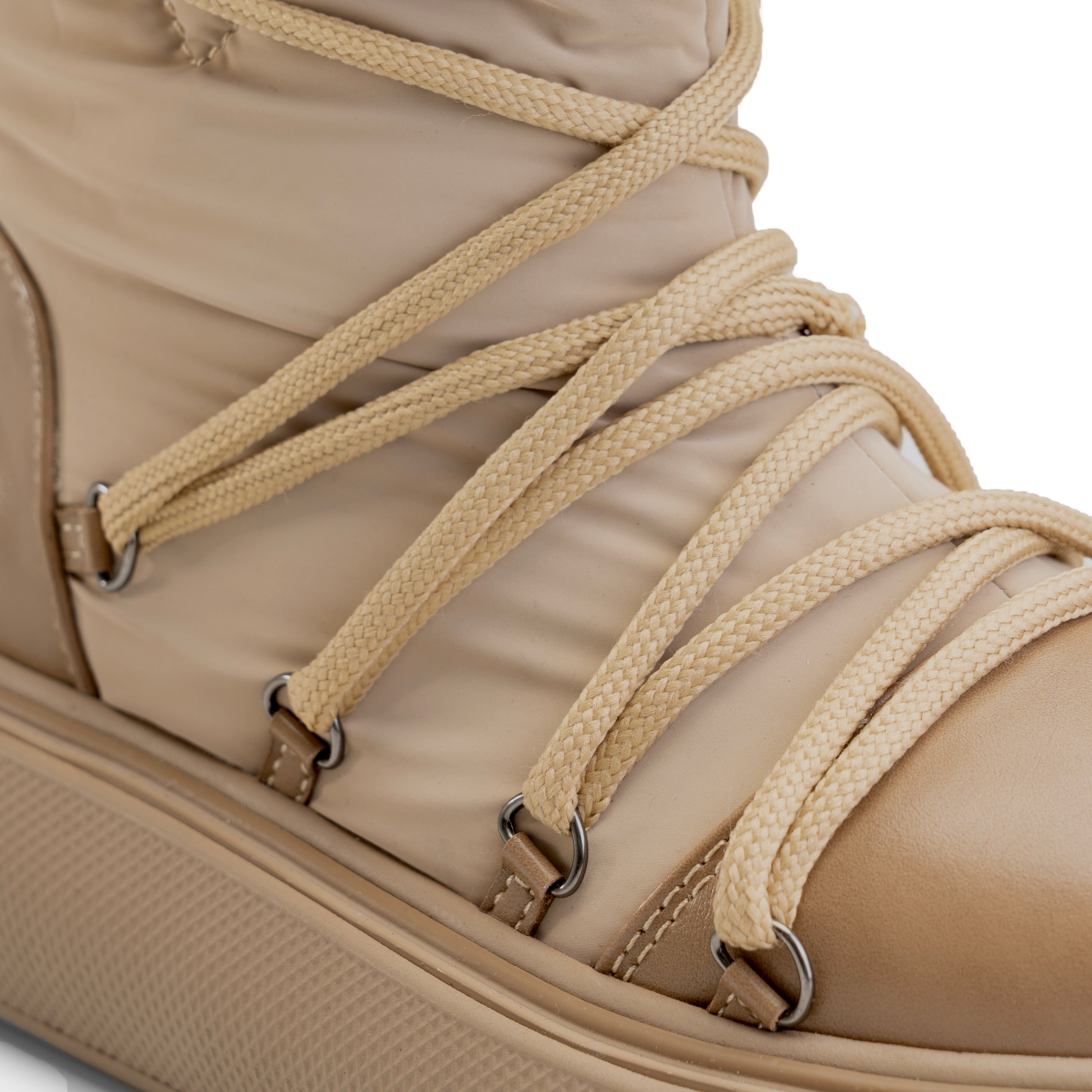 Water Proof Side Zipper Half Boots - Beige