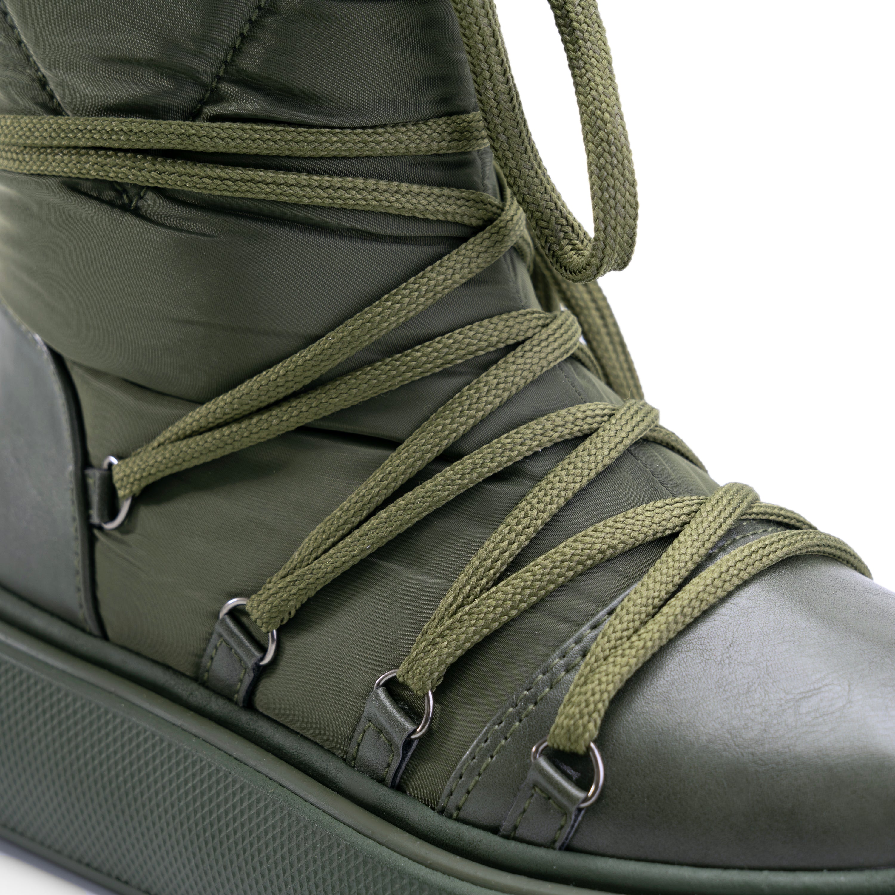 Water Proof Side Zipper Half Boots - Green