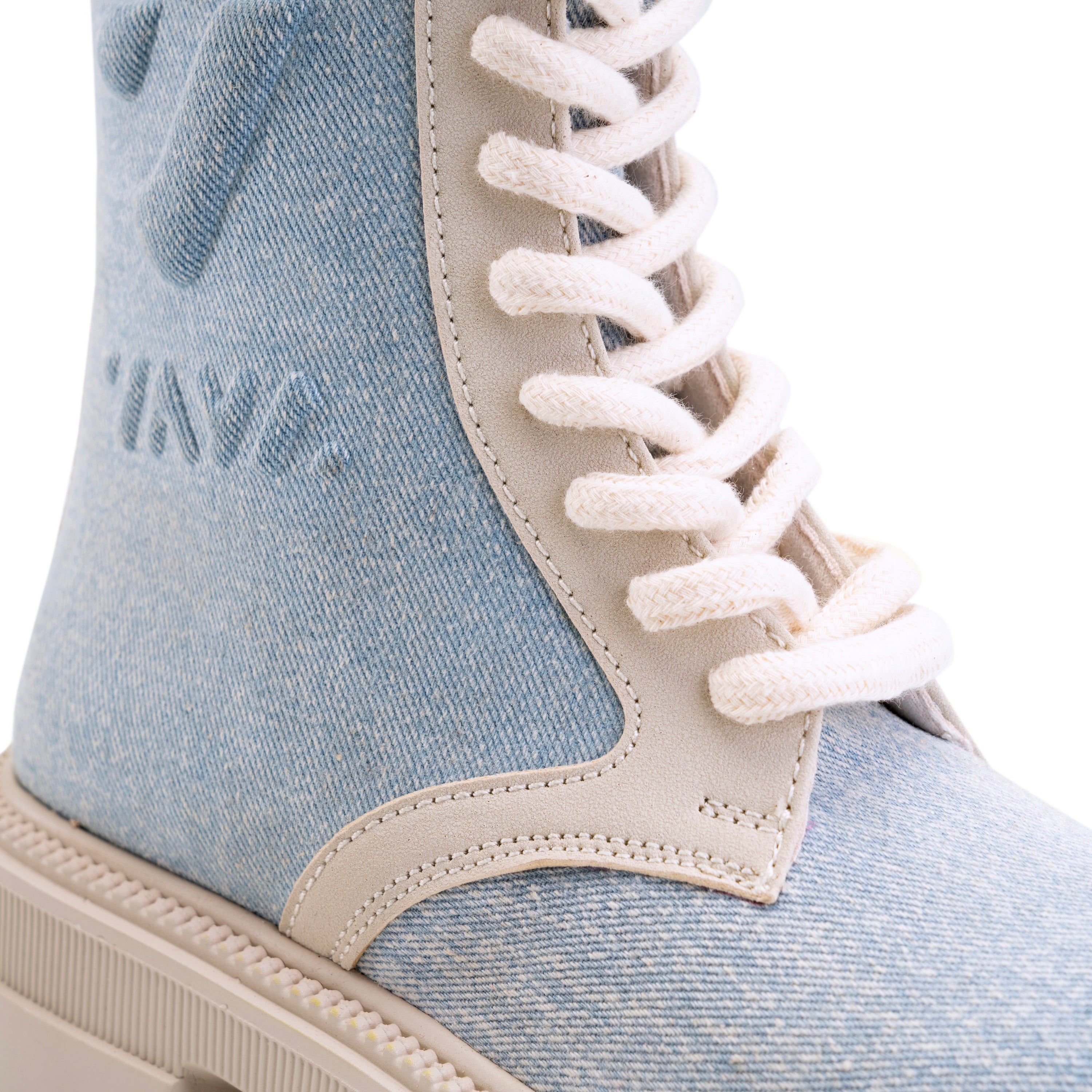 VAYA Edition Denim Like Lace Up Boots - Blue