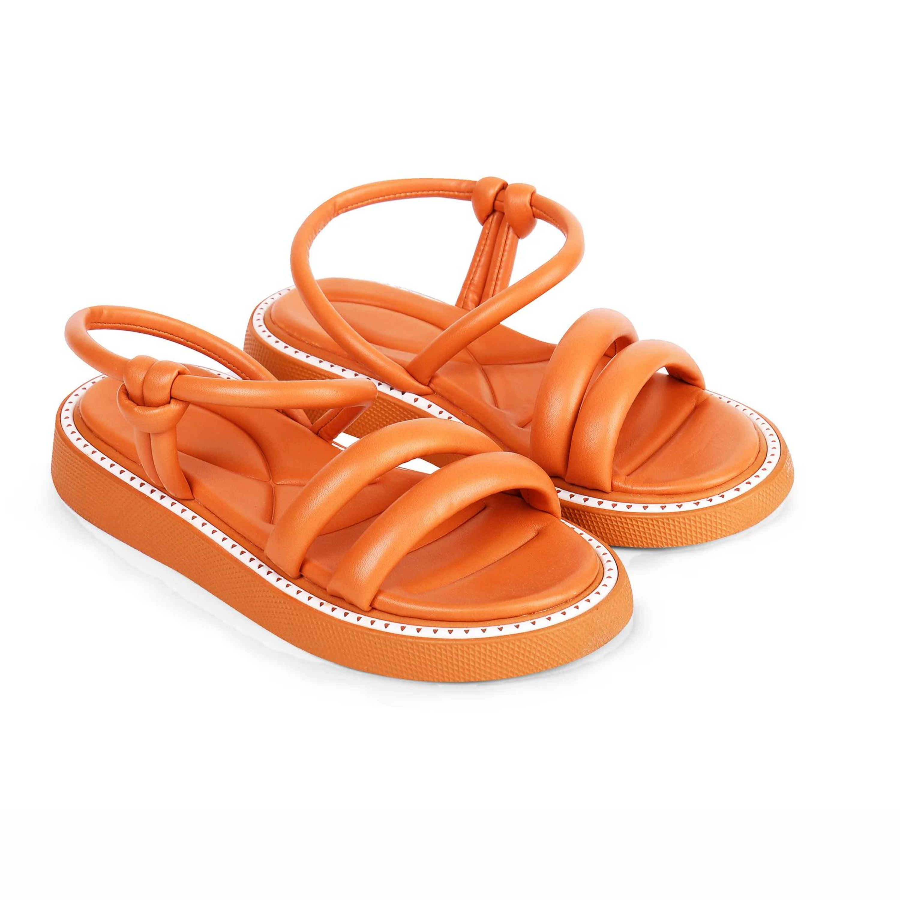 Padded Double Strap Sandals - Orange