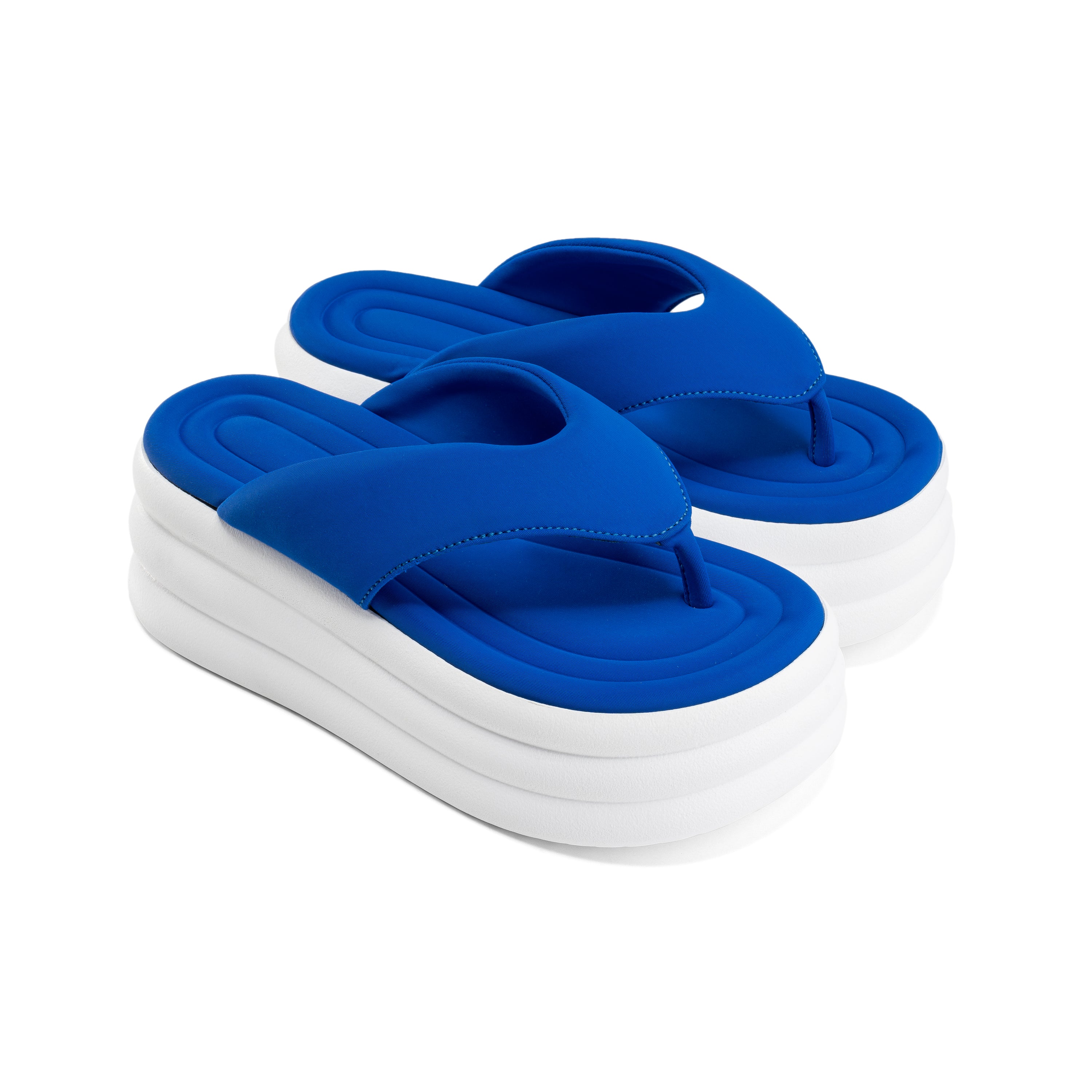 Stacked Foam Cushioned Sandals - Blue