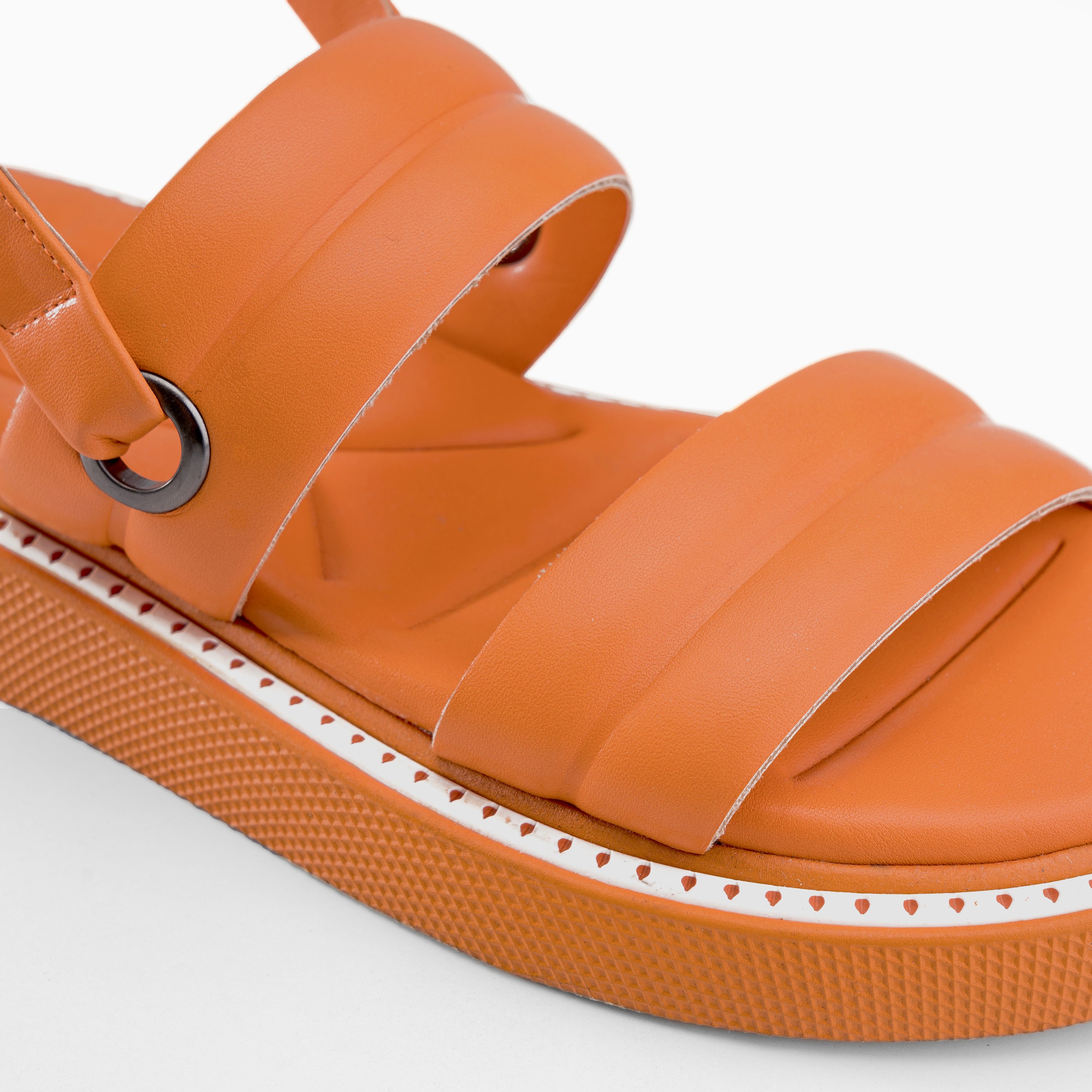 Double Strap Ripple Sandals - Orange