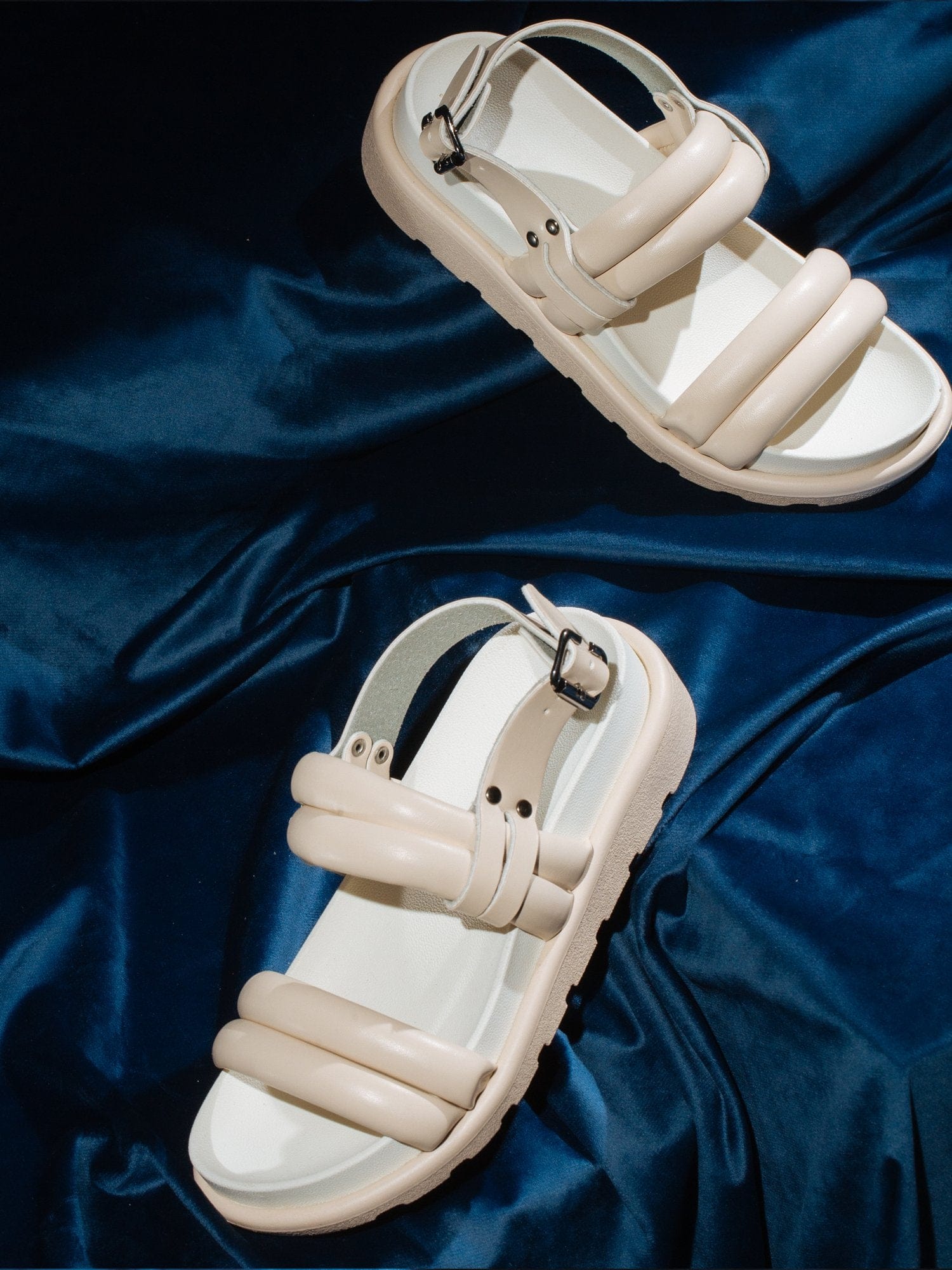 Double Strap Ripple Sandals - Off White