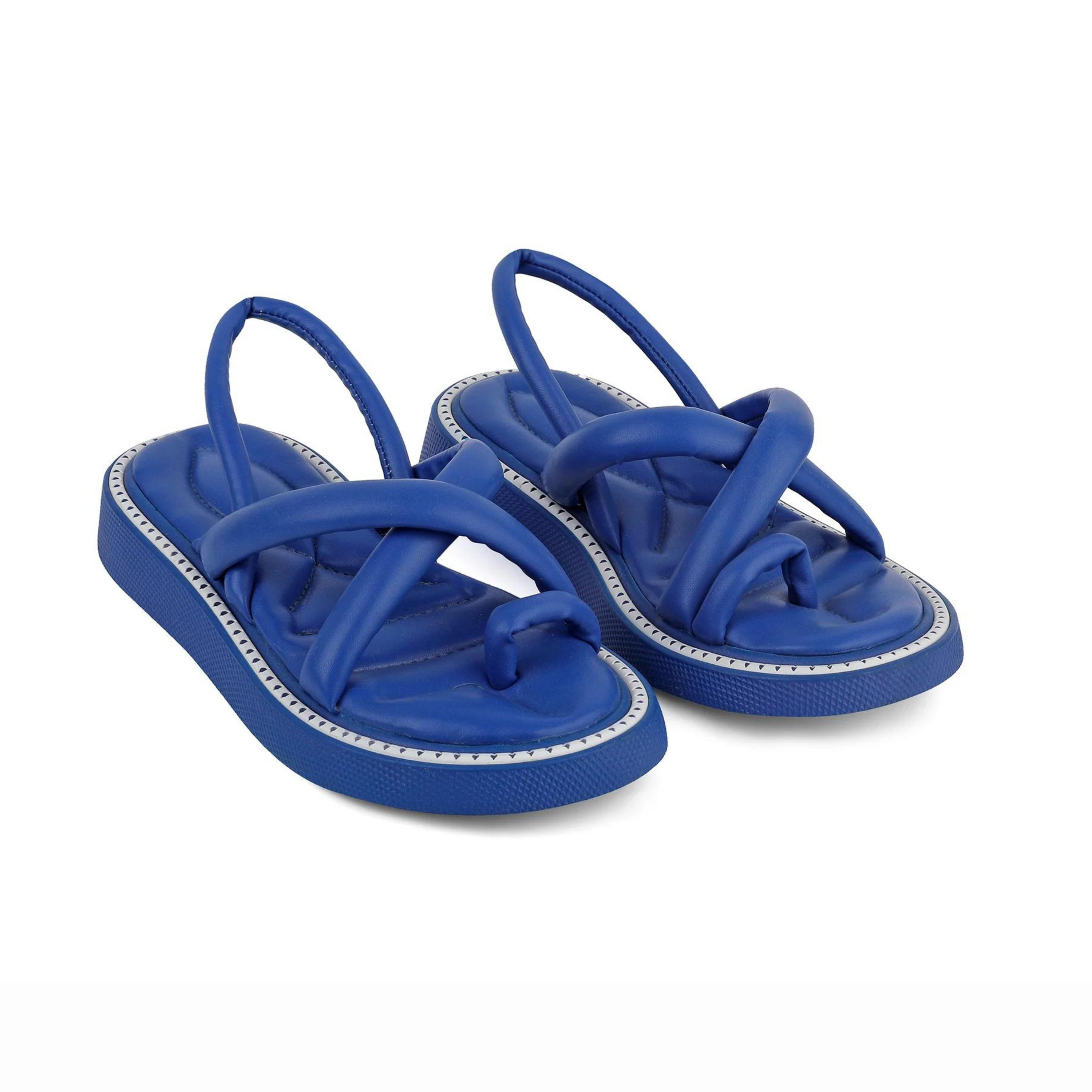 Padded Strappy Sandals - Blue