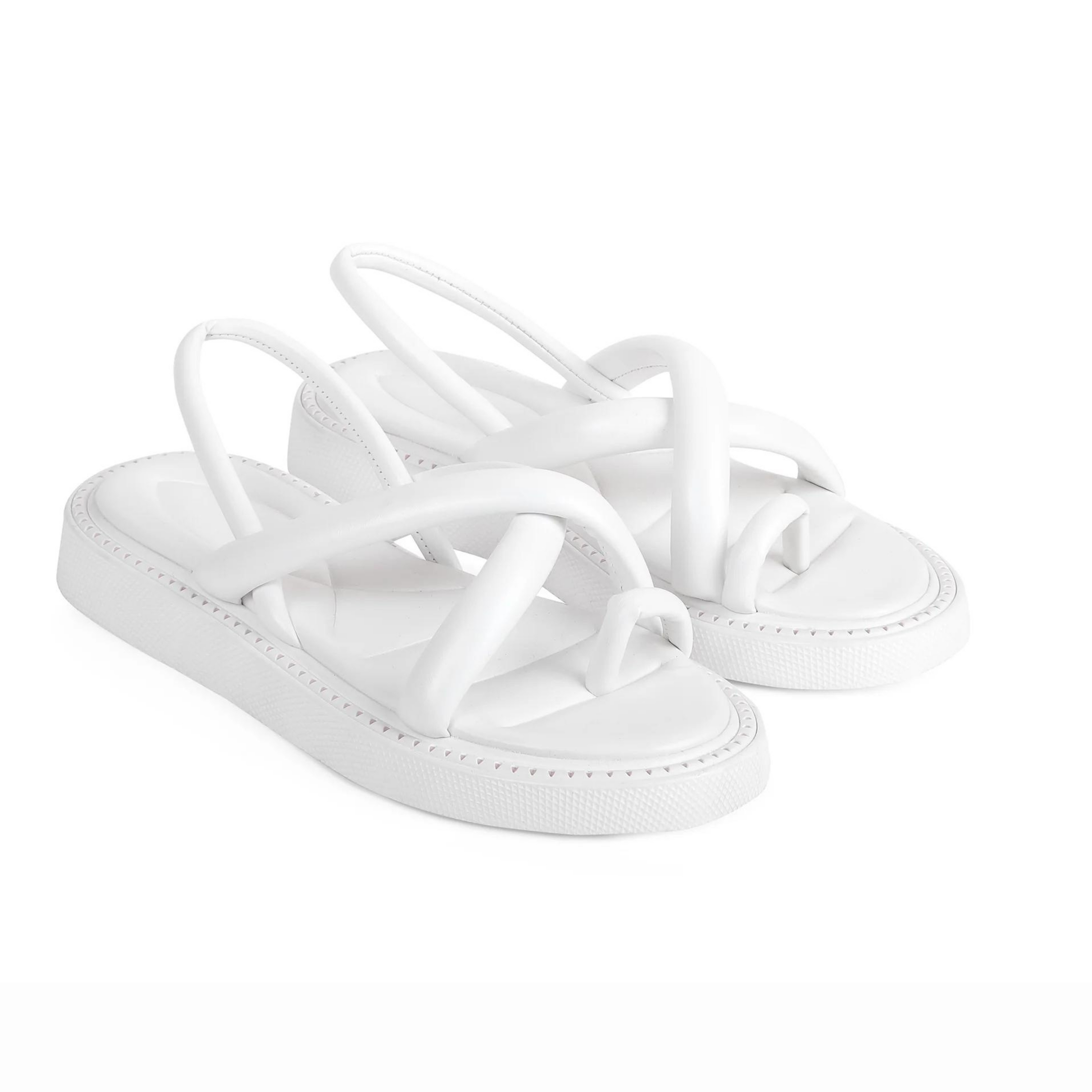 Padded Strappy Sandals - White