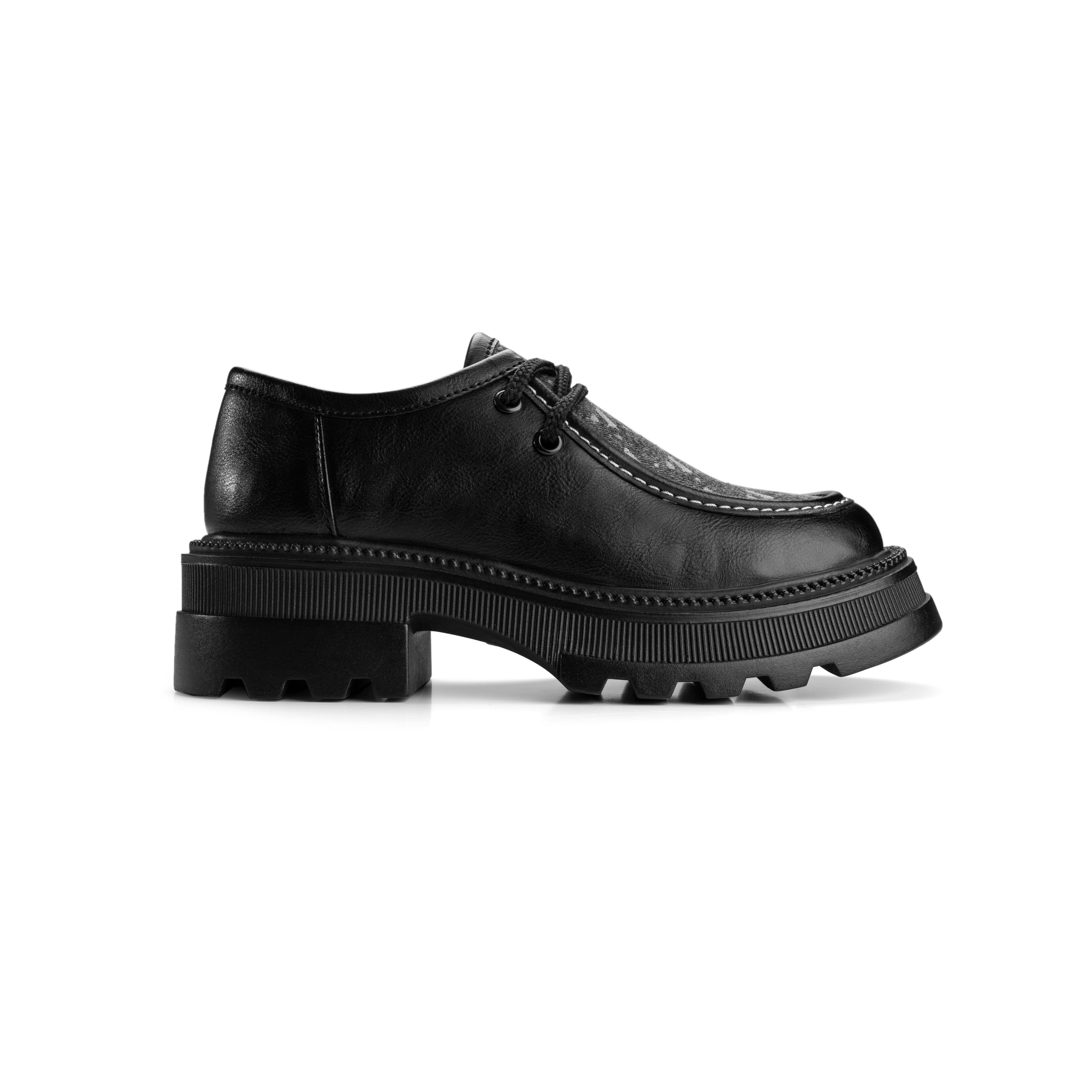 Edgy Step Chunky Loafers  - Classic Black