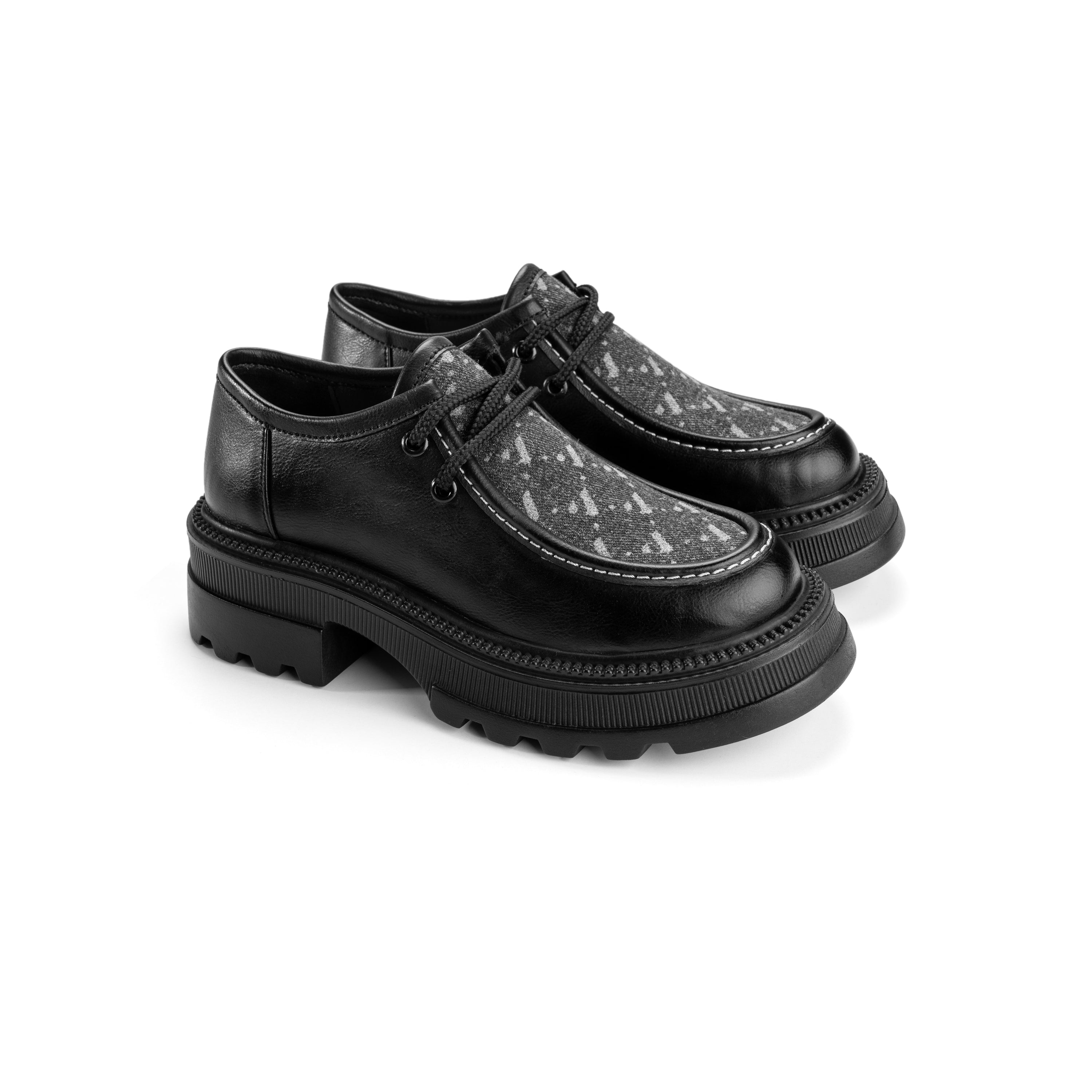 Edgy Step Chunky Loafers  - Classic Black