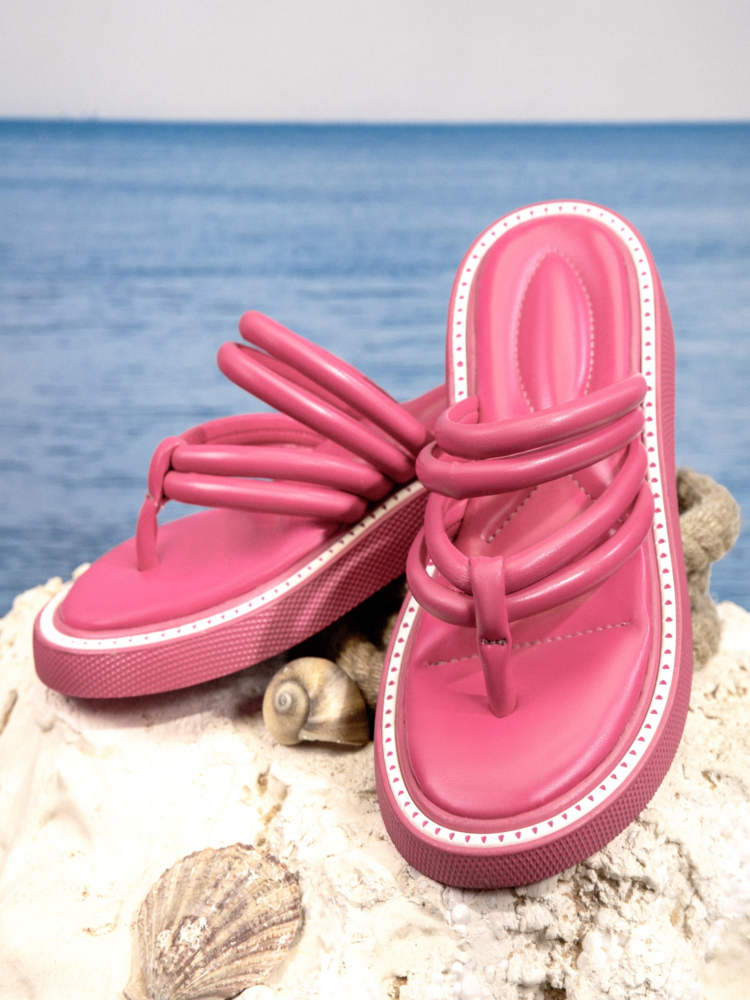 Comfy Padded Toe Slippers - Fushia