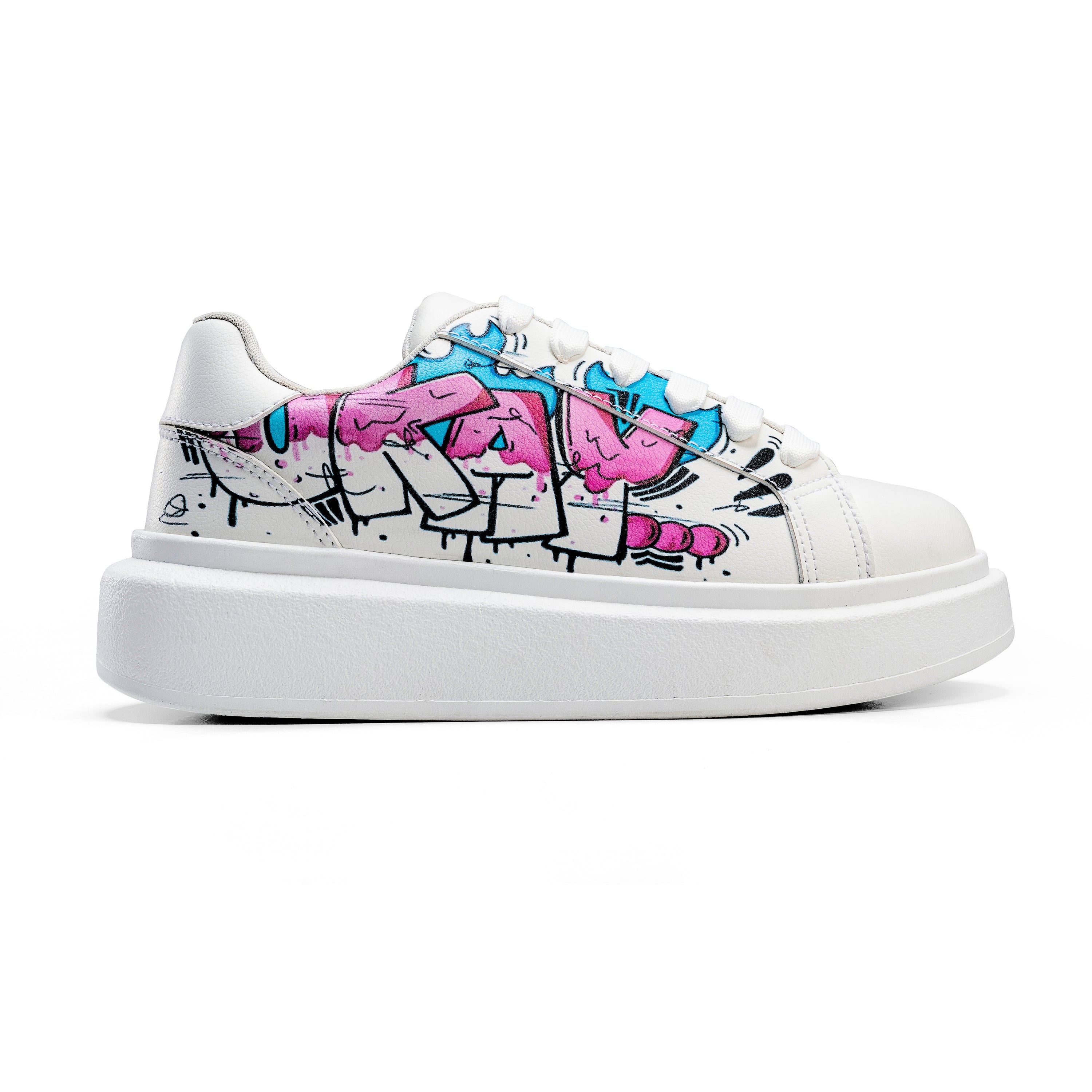 Graffiti Vibes Sneakers – Bold Urban Street Style - White