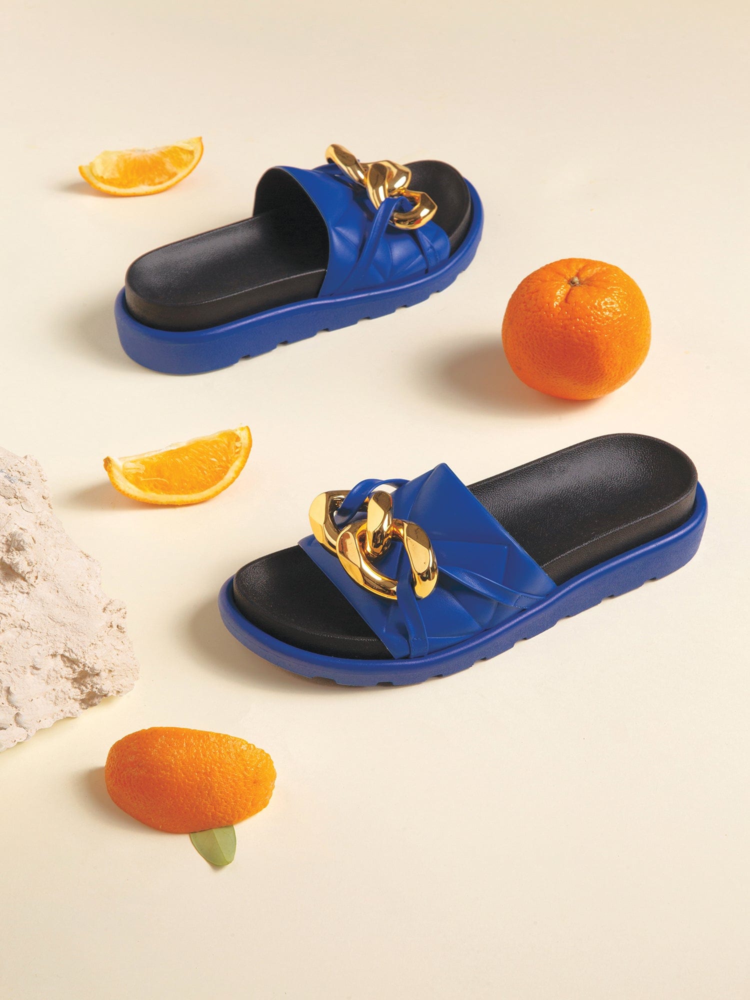 Chain Comfy Slippers - Blue