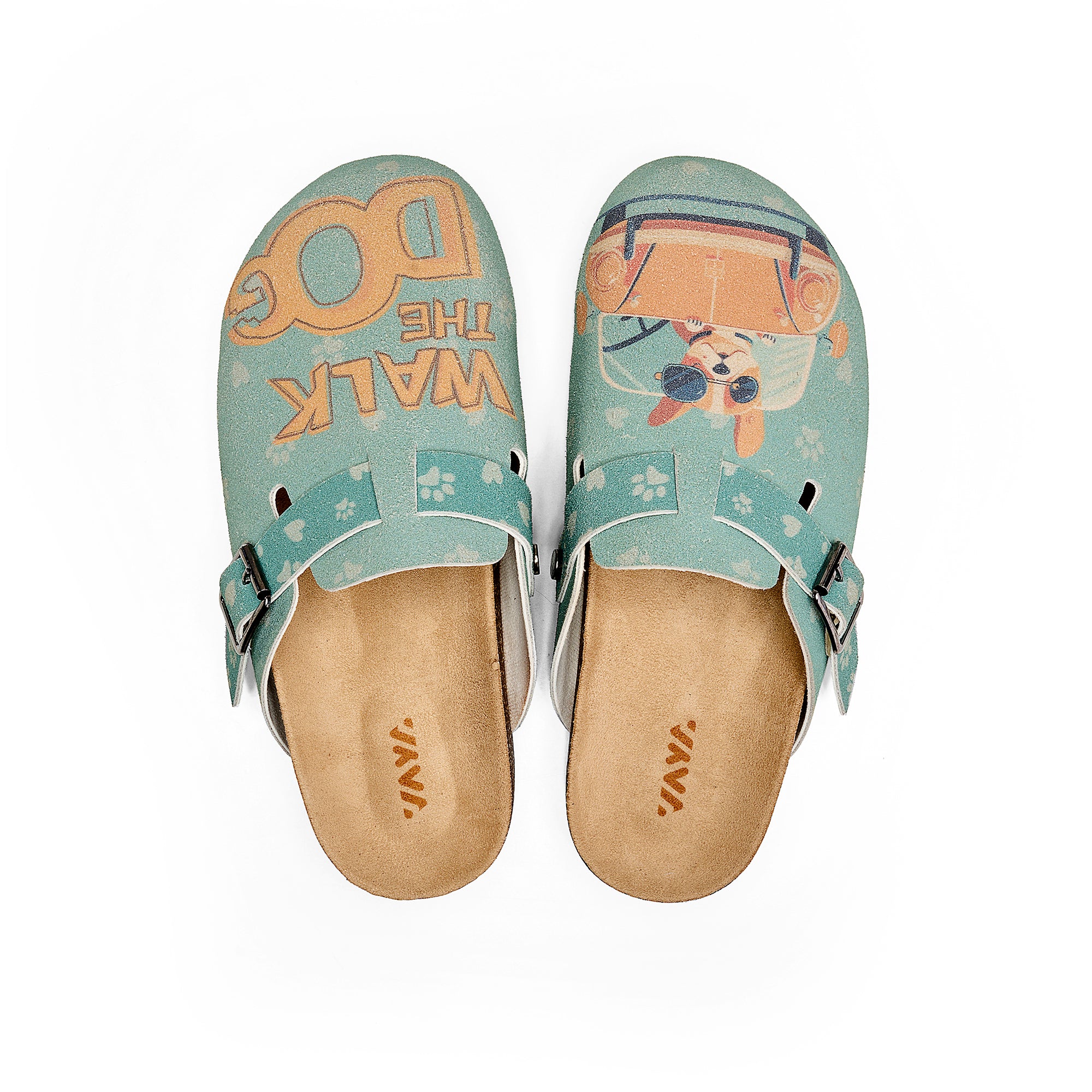 Walk the Dog Fun Mint Clogs – Playful Style for Pet Lovers